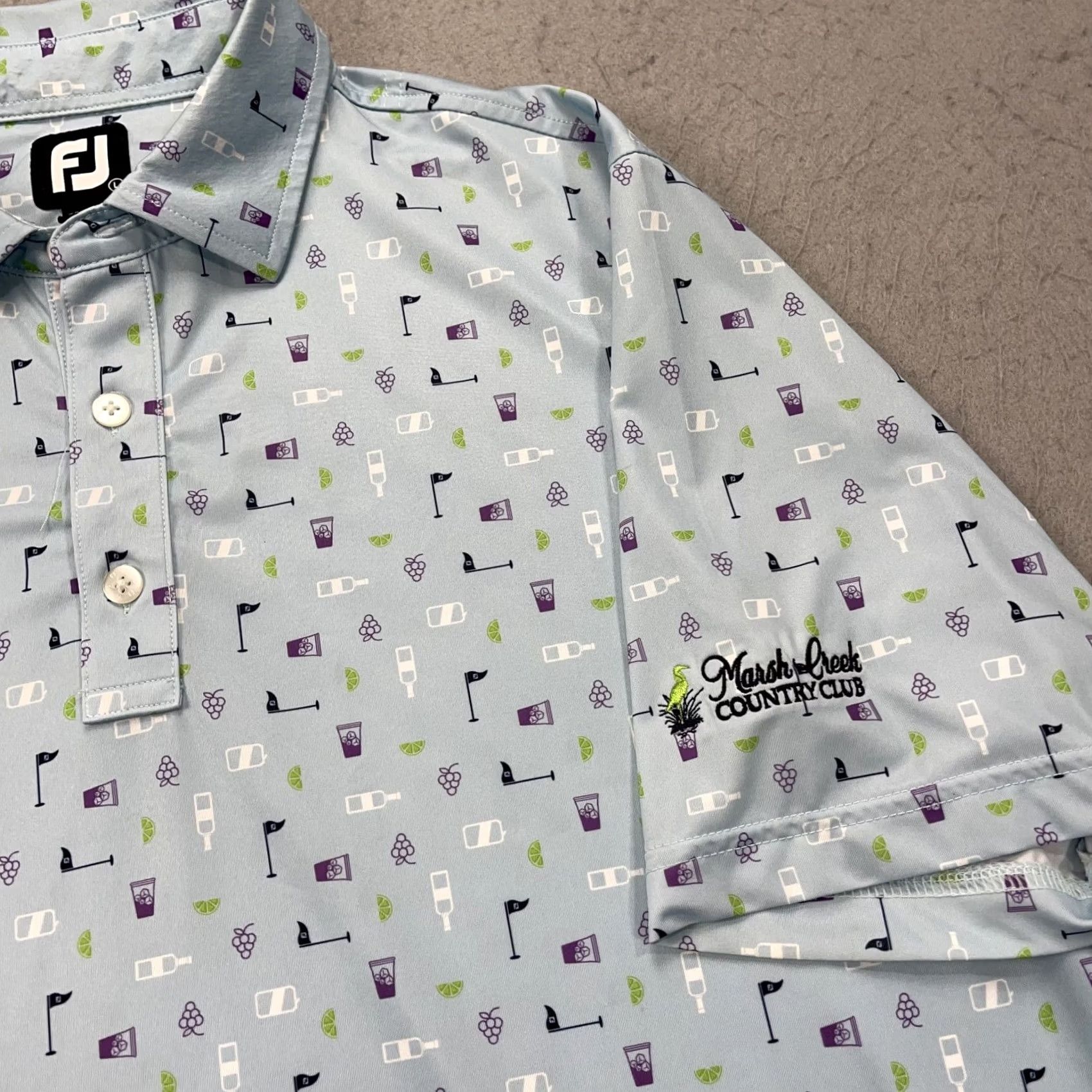 Footjoy FootJoy Polo Shirt Mens L Blue Golf Logo Breathable Stretch Short Sleeve Polo Mens Large Blue FootJoy Logo Golf Shirt Size US L / EU 52-54 / 3 - 3 Thumbnail