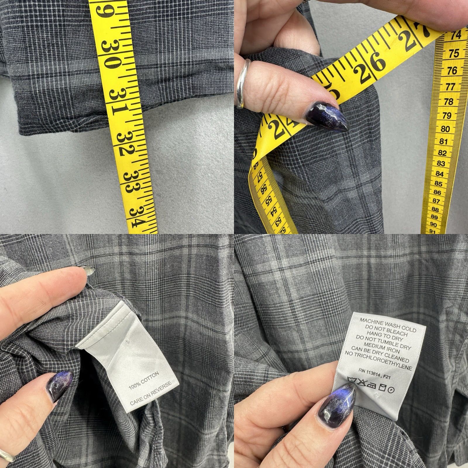 Billy Reid Billy Reid Shirt Mens XXL Gray Black Plaid Standard Cut Button-Up Gorpcore Norm Dad Size US XXL / EU 58 / 5 - 8 Thumbnail