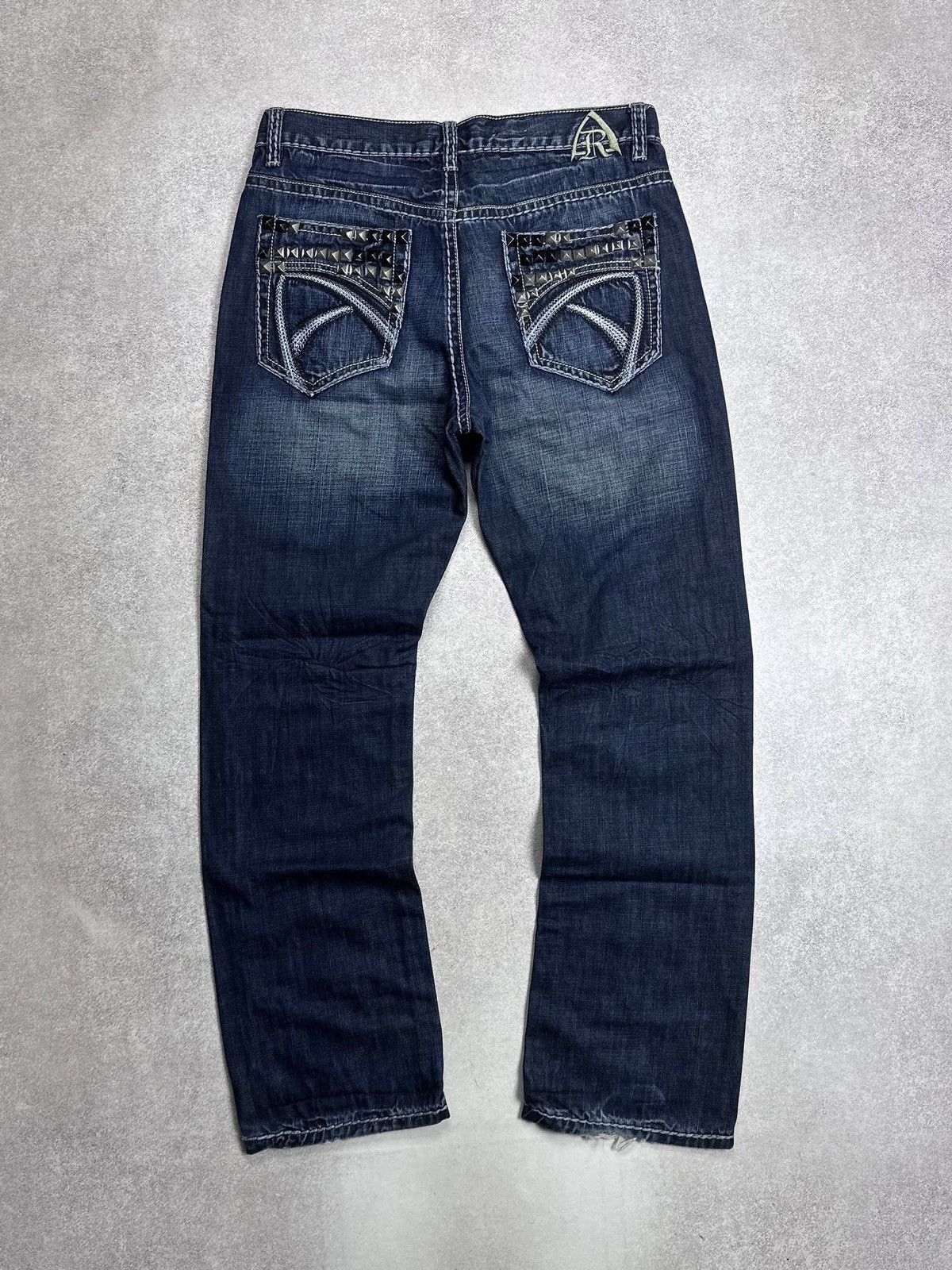 Affliction Antique Rivet Studded Distressed Jeans Size US 34 / EU 50 - 1 Thumbnail