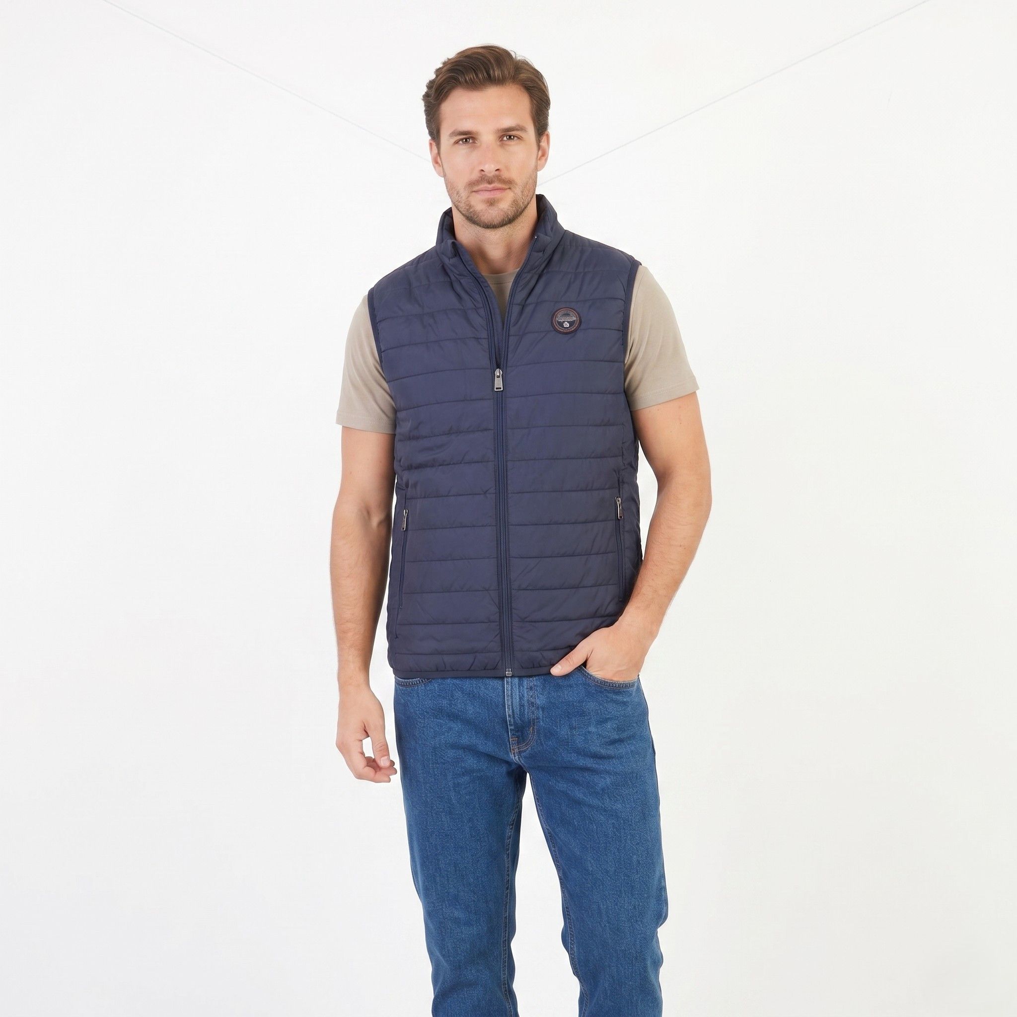 Napapijri Napapijri Men L Vest Navy Padded Full Zipper 10556 Size US L / EU 52-54 / 3 - 1 Thumbnail