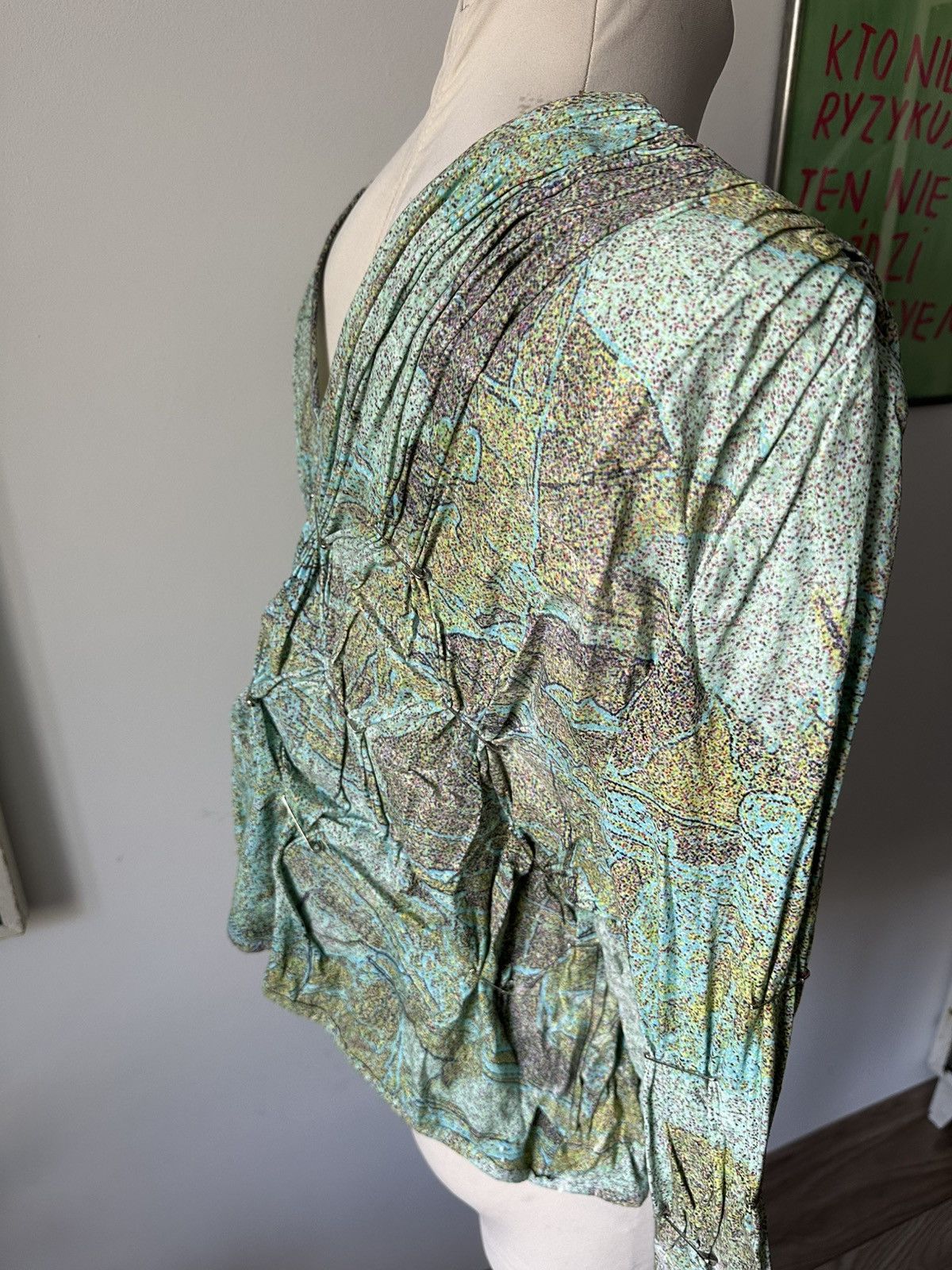 Designer Wax avant garde blouse experimental flowers CSM school Size US M / EU 48-50 / 2 - 8 Thumbnail