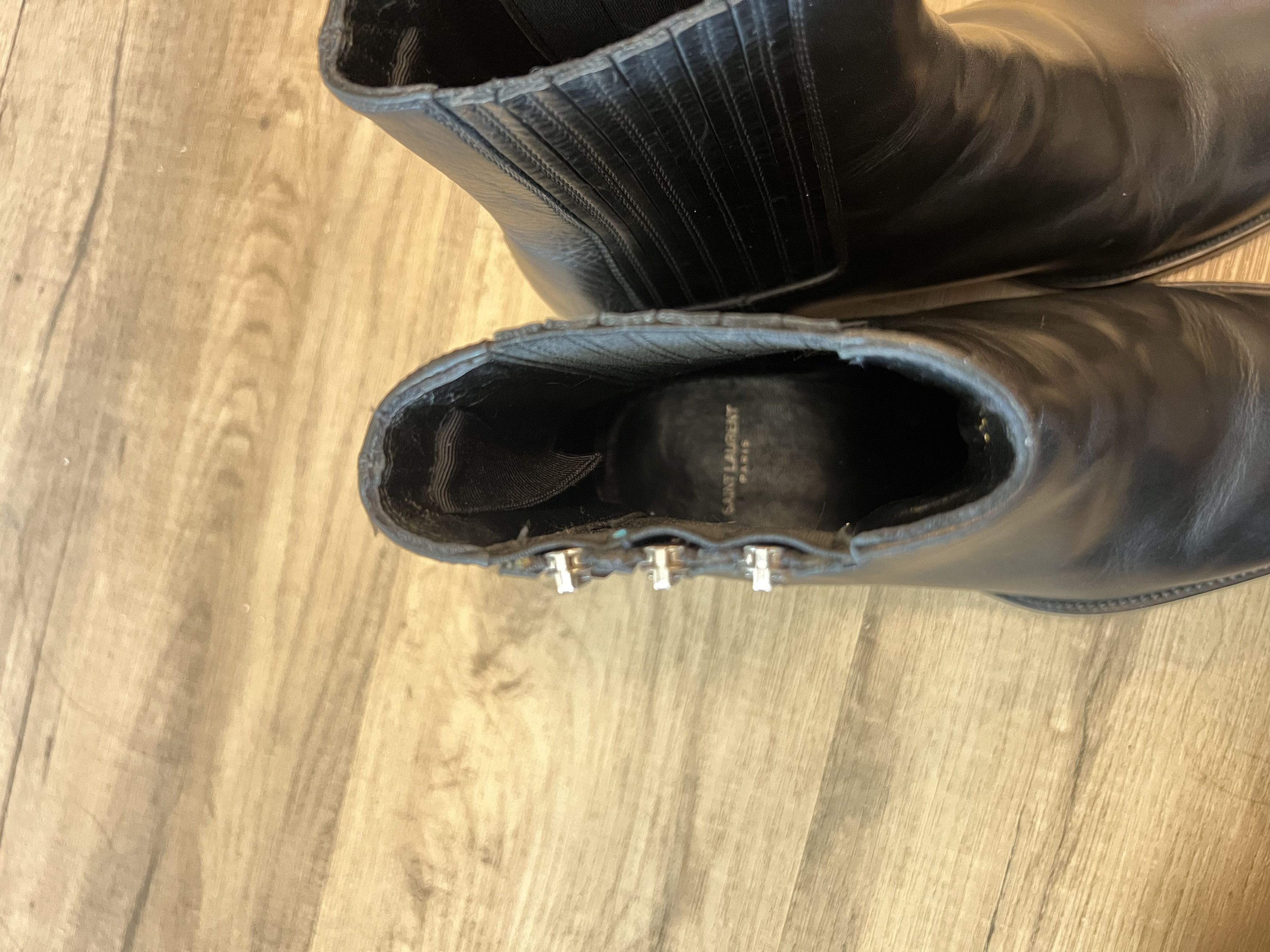Saint Laurent Paris 'Hedi Era' Triple Zipper Wyatt Chealsea Boots Size US 6 / EU 39 - 9 Thumbnail