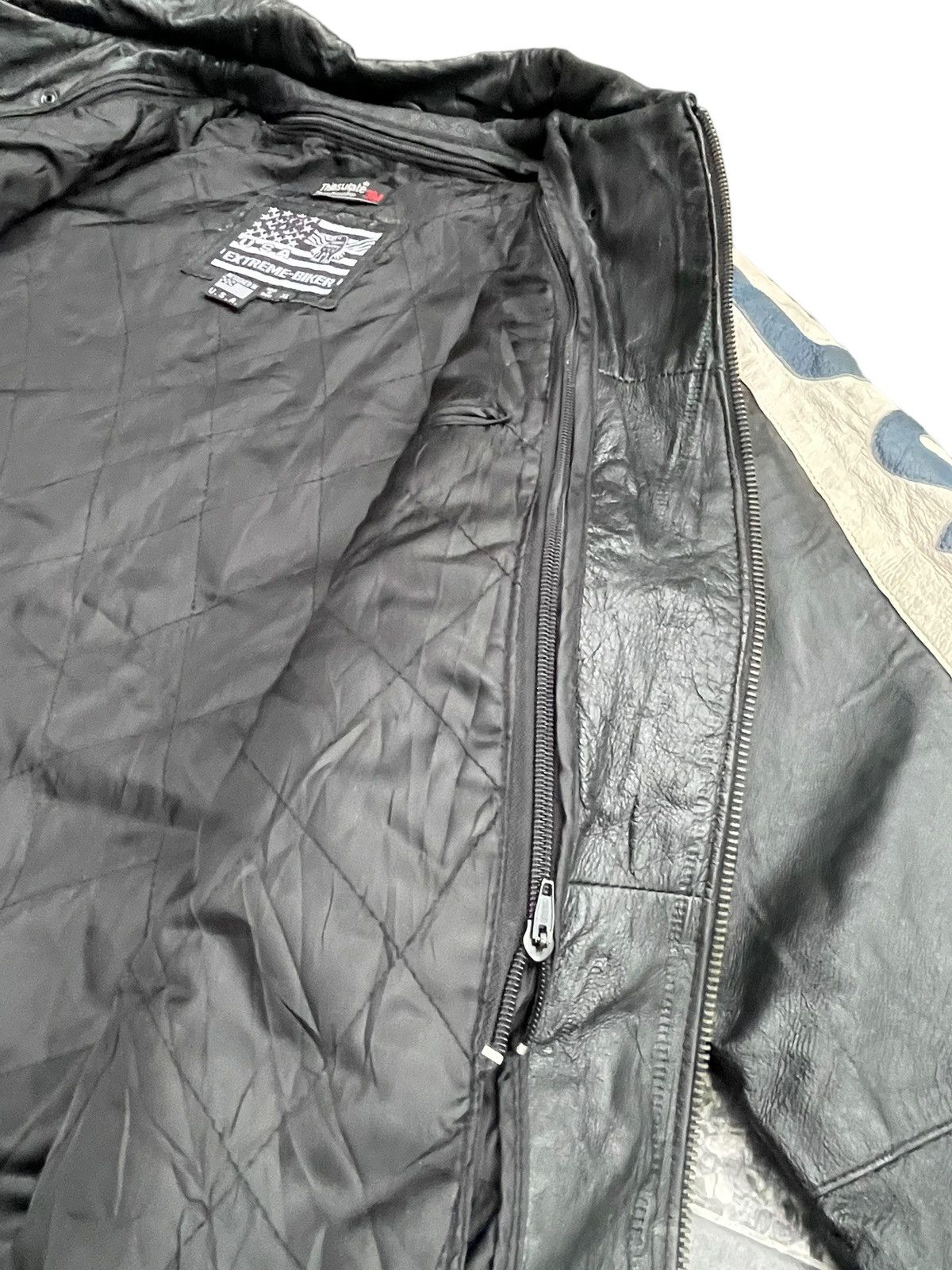 Vintage Usa Flag Leather Jacket Size US XL / EU 56 / 4 - 10 Thumbnail
