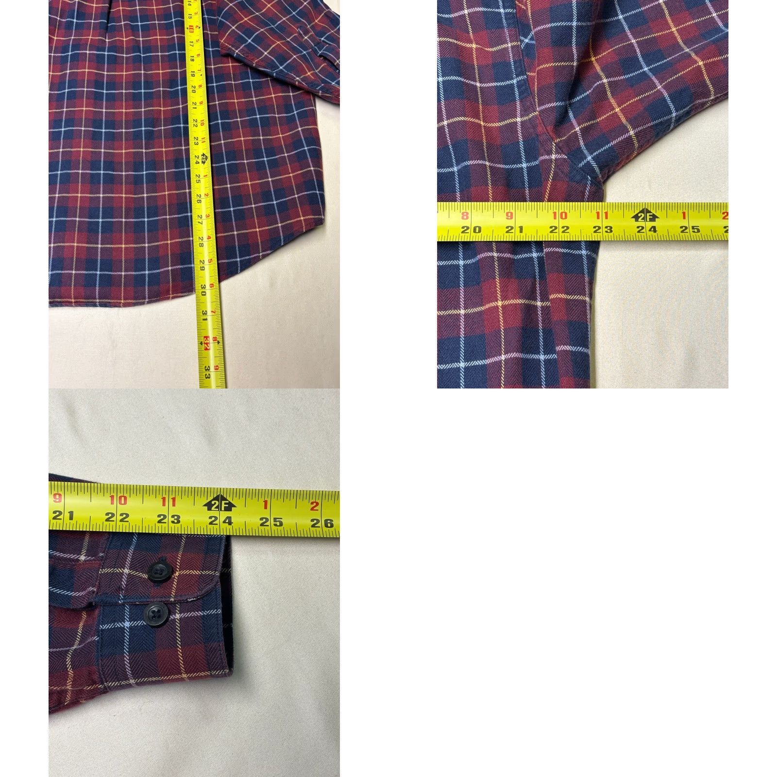 Vintage L.L.Bean Mens Plaid Shirt Long Sleeve Button Down M-REG Red Navy Yellow Cotton Size US M / EU 48-50 / 2 - 8 Thumbnail