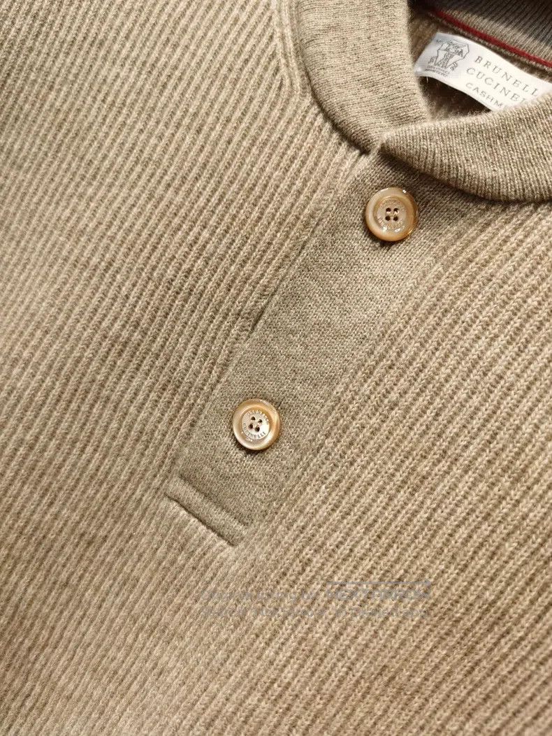 Brunello Cucinelli Brunello Cucinelli English ribbed Henry neck long-sleeved Size US M / EU 48-50 / 2 - 5 Thumbnail