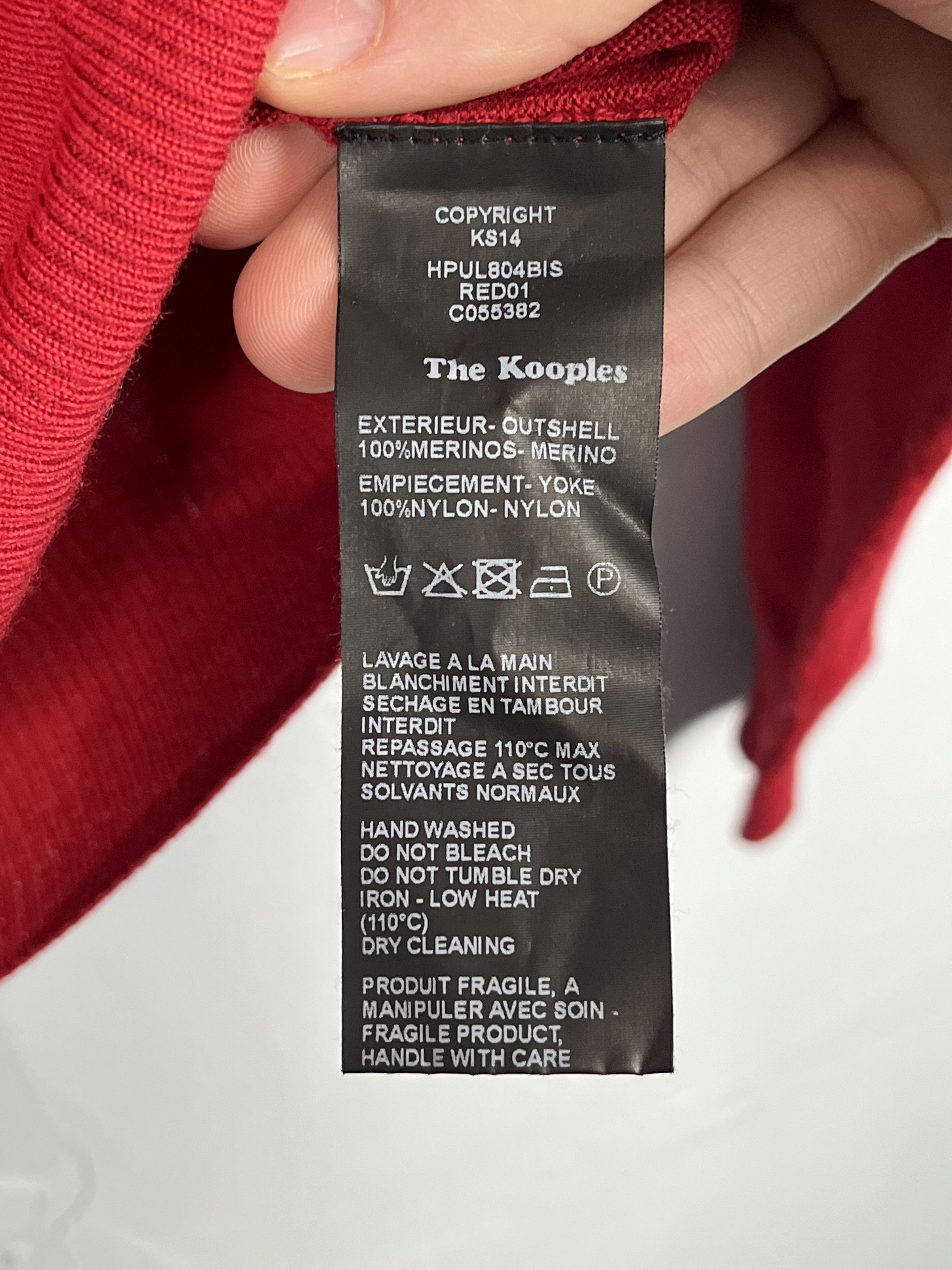 Designer × The Kooples × Vintage The Kooples Vintage Red Merino Wool Sweater Size US L / EU 52-54 / 3 - 6 Thumbnail