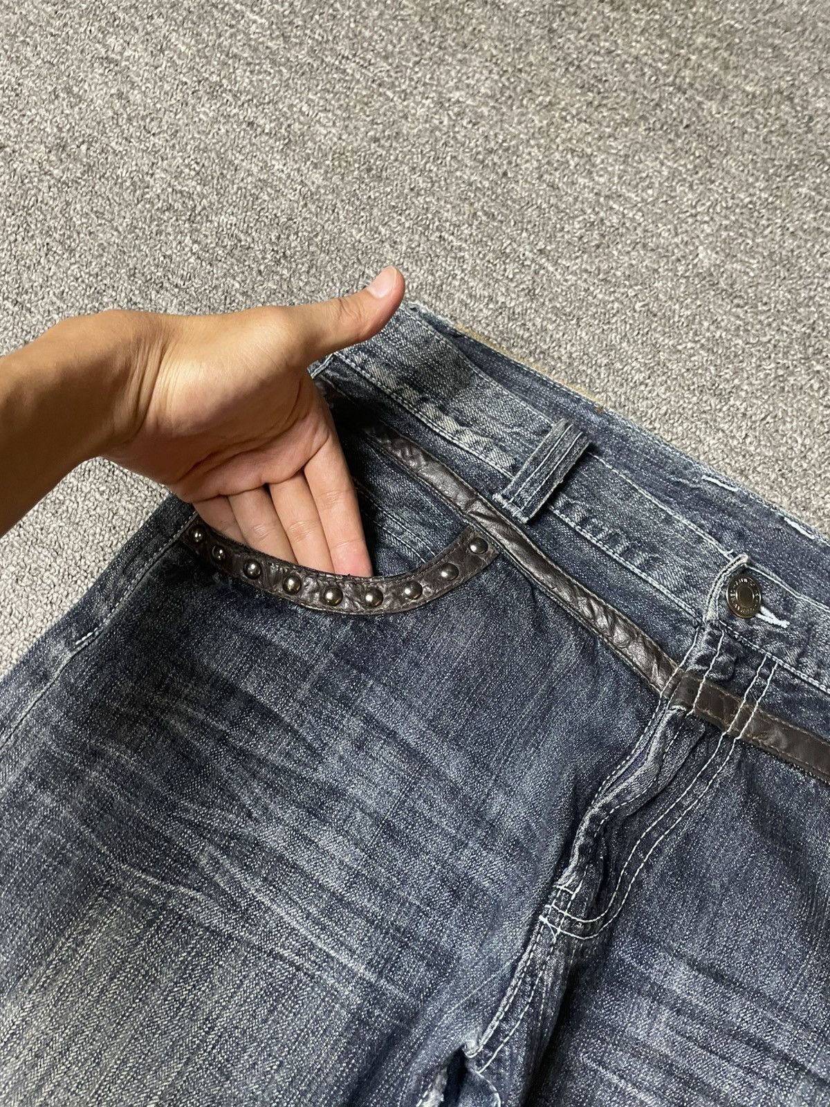 Japanese Brand × Vintage Vintage ORIRIN Brand Distressed Punk Jeans (112) Size US 35 - 7 Thumbnail