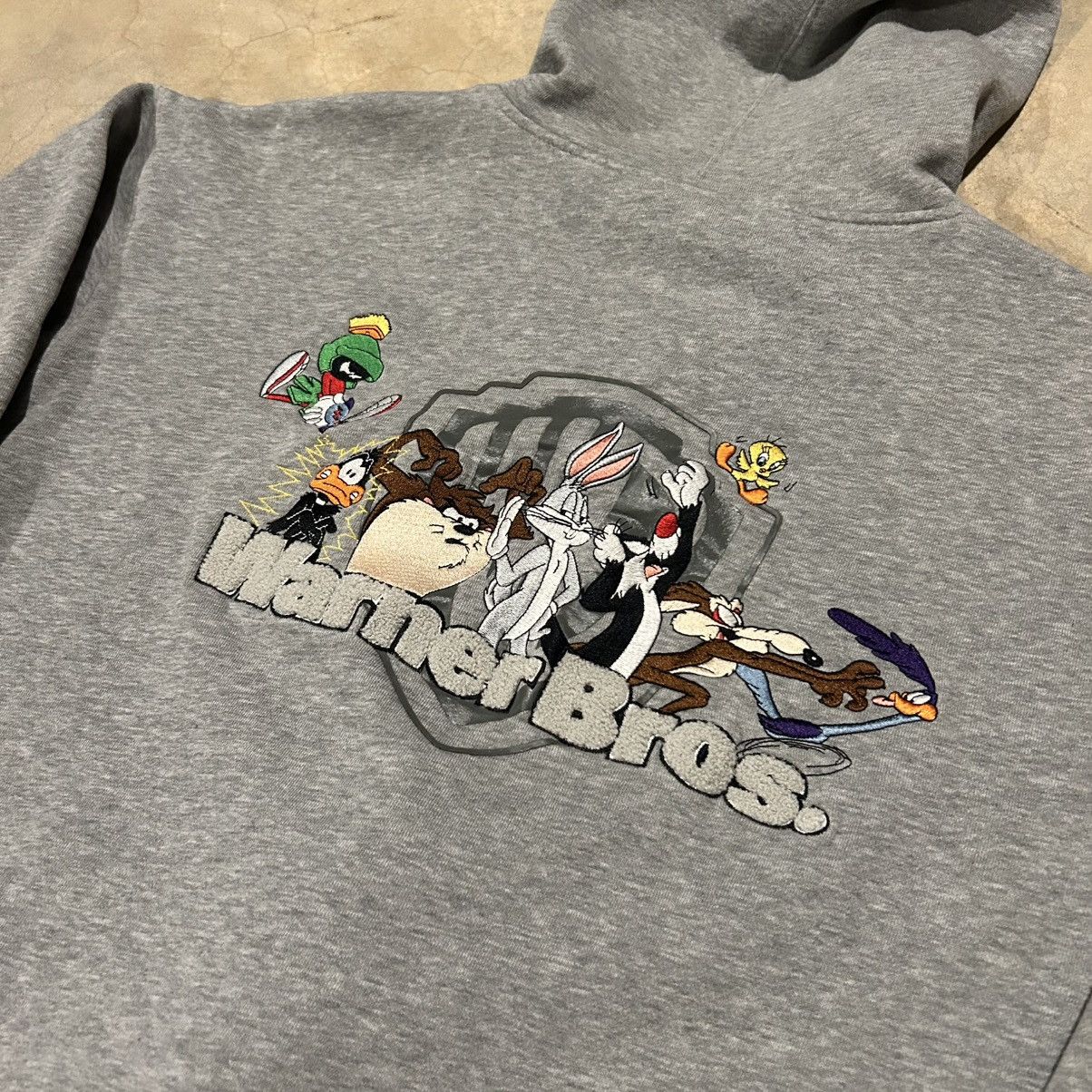 Vintage × Warner Bros Crazy Vintage 90s Looney Tunes WB Zip Up Hoodie Baggy Cyber Size US XL / EU 56 / 4 - 3 Thumbnail