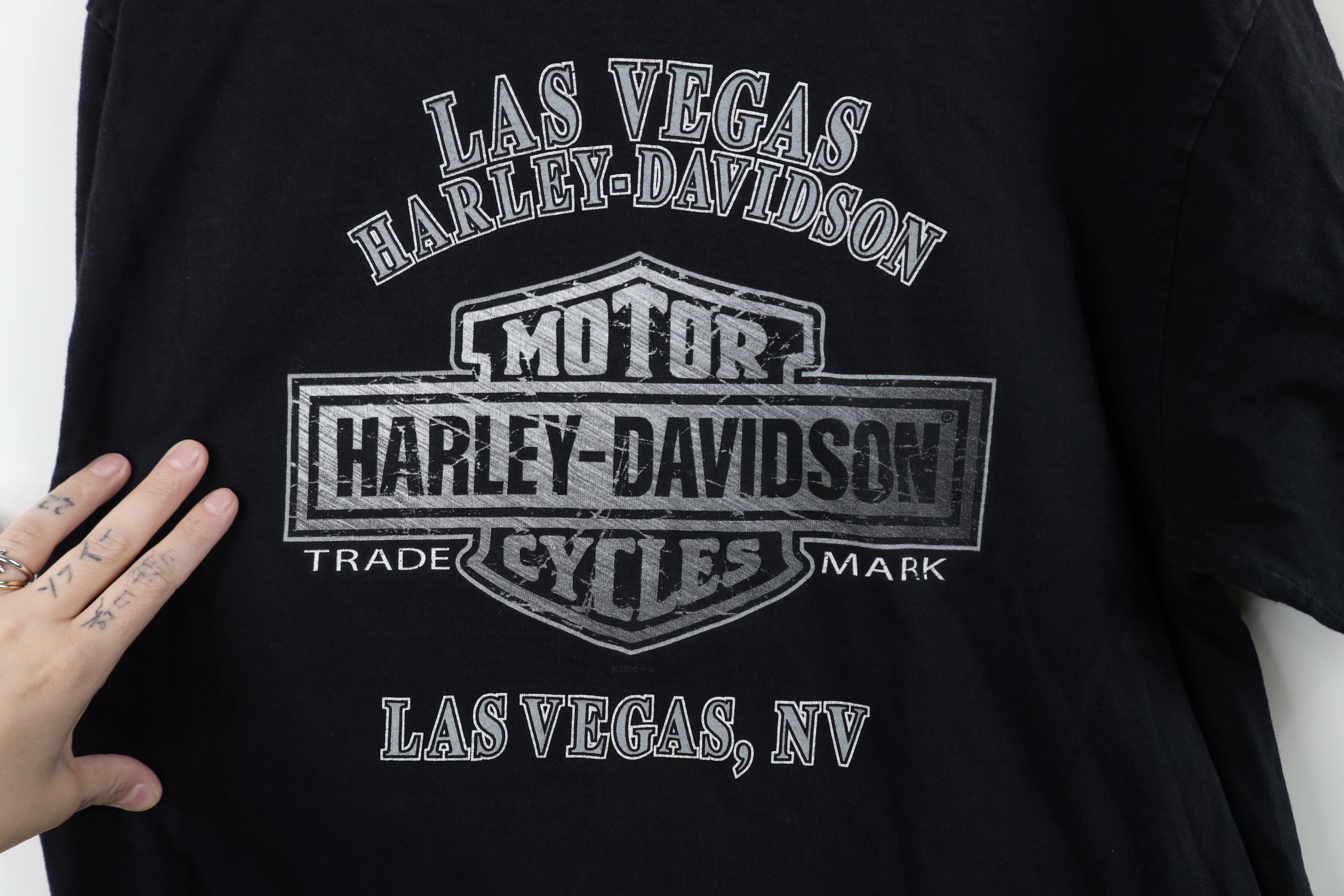 Harley Davidson Vintage Y2K Harley Davidson Spell Out Wings Engine T-Shirt Size US L / EU 52-54 / 3 - 12 Thumbnail