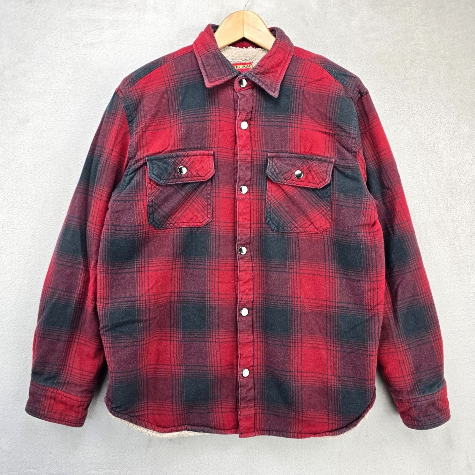 Big Mac Vintage Big Mac Flannel Mens Medium Red Sherpa Lined Shacket Size US M / EU 48-50 / 2 - 1 Thumbnail