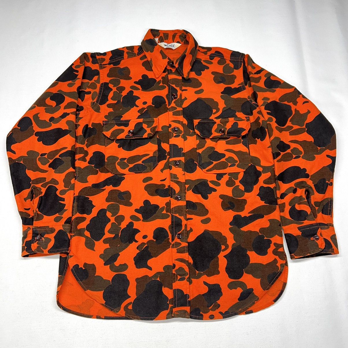 トップス 80's woolrich flame camouflage shirt usa 80's woolrich flame camouflage shirt usa