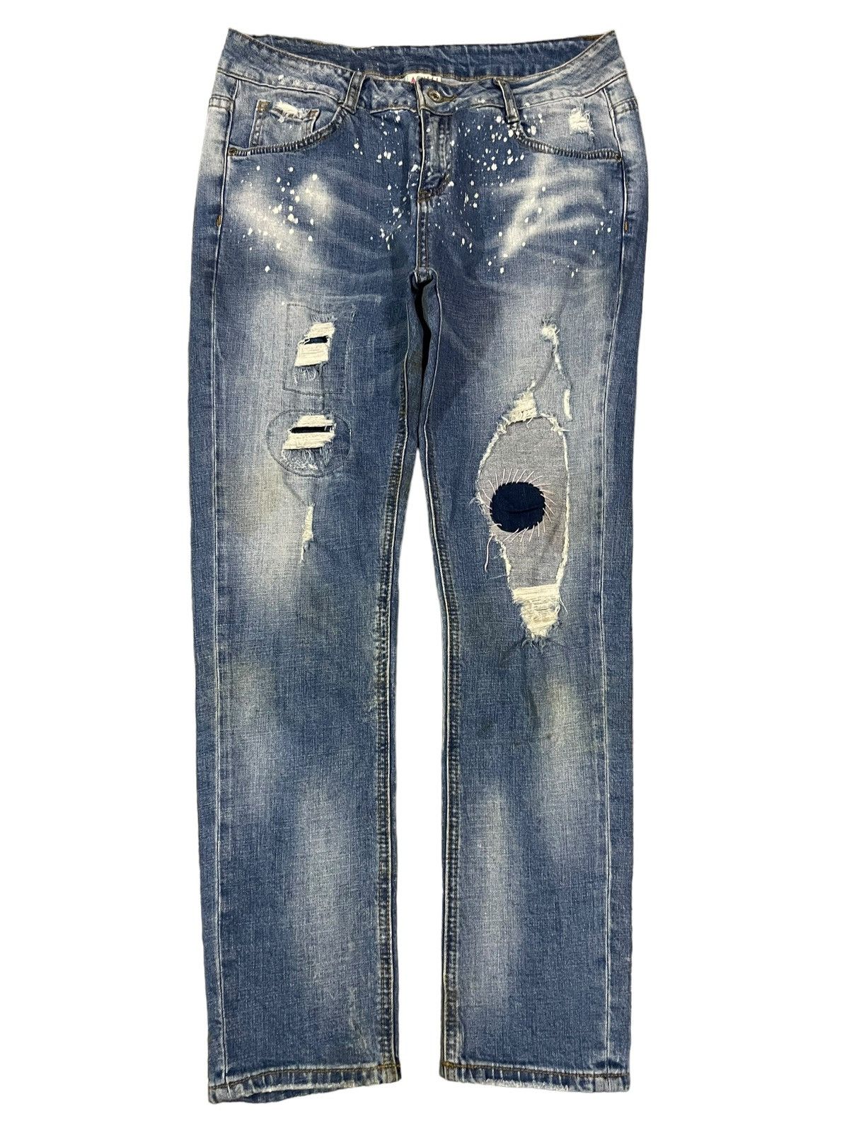 If Six Was Nine Vintage Japanese Denim Paint Splatter Sick Distressed Jeans Size 31" - 1 Thumbnail