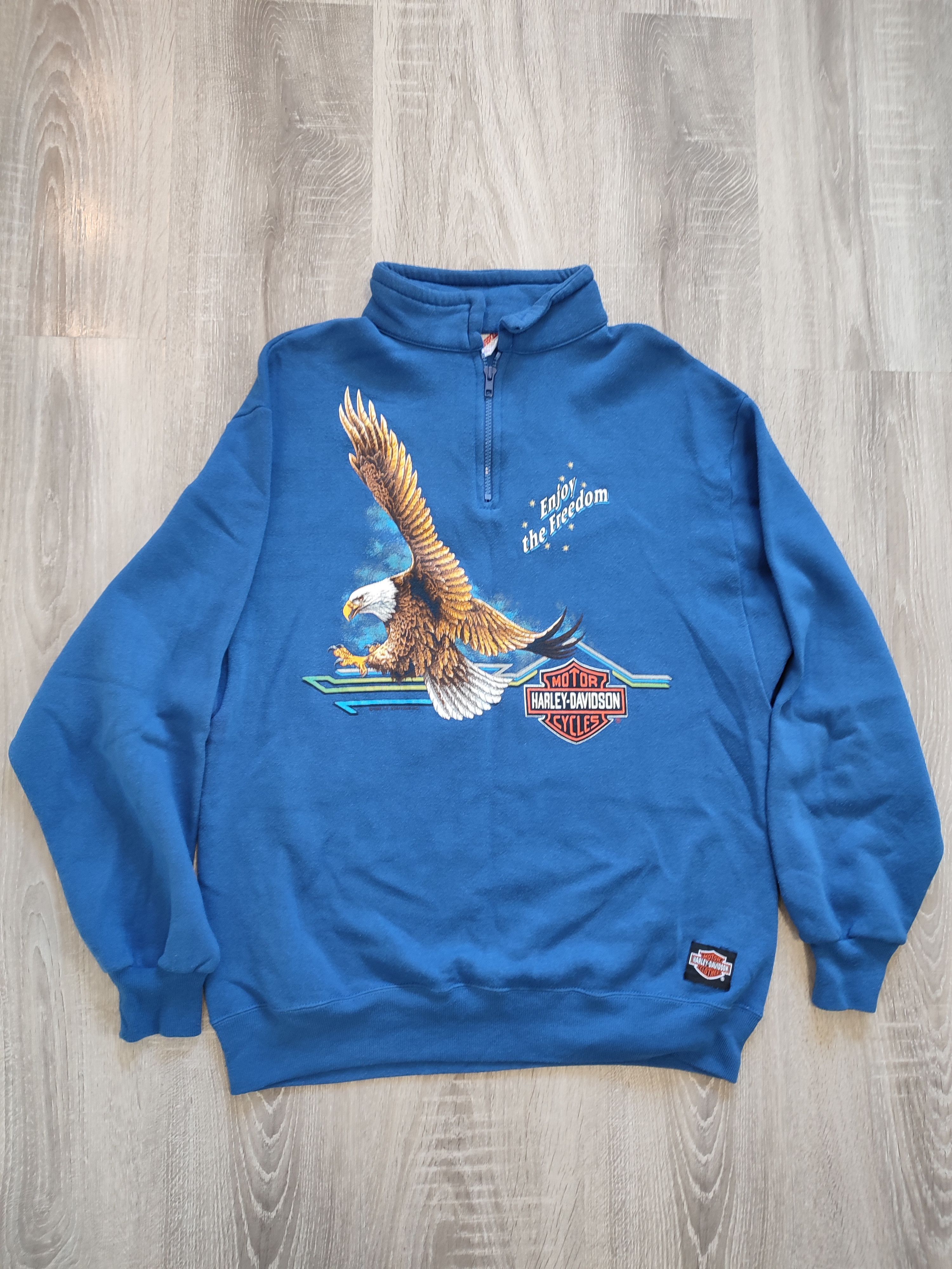 Harley Davidson Vintage HARLEY DAVIDSON PULLOVER ENJOY THE FREEDOM Size XL / US 12-14 / IT 48-50 - 3 Thumbnail
