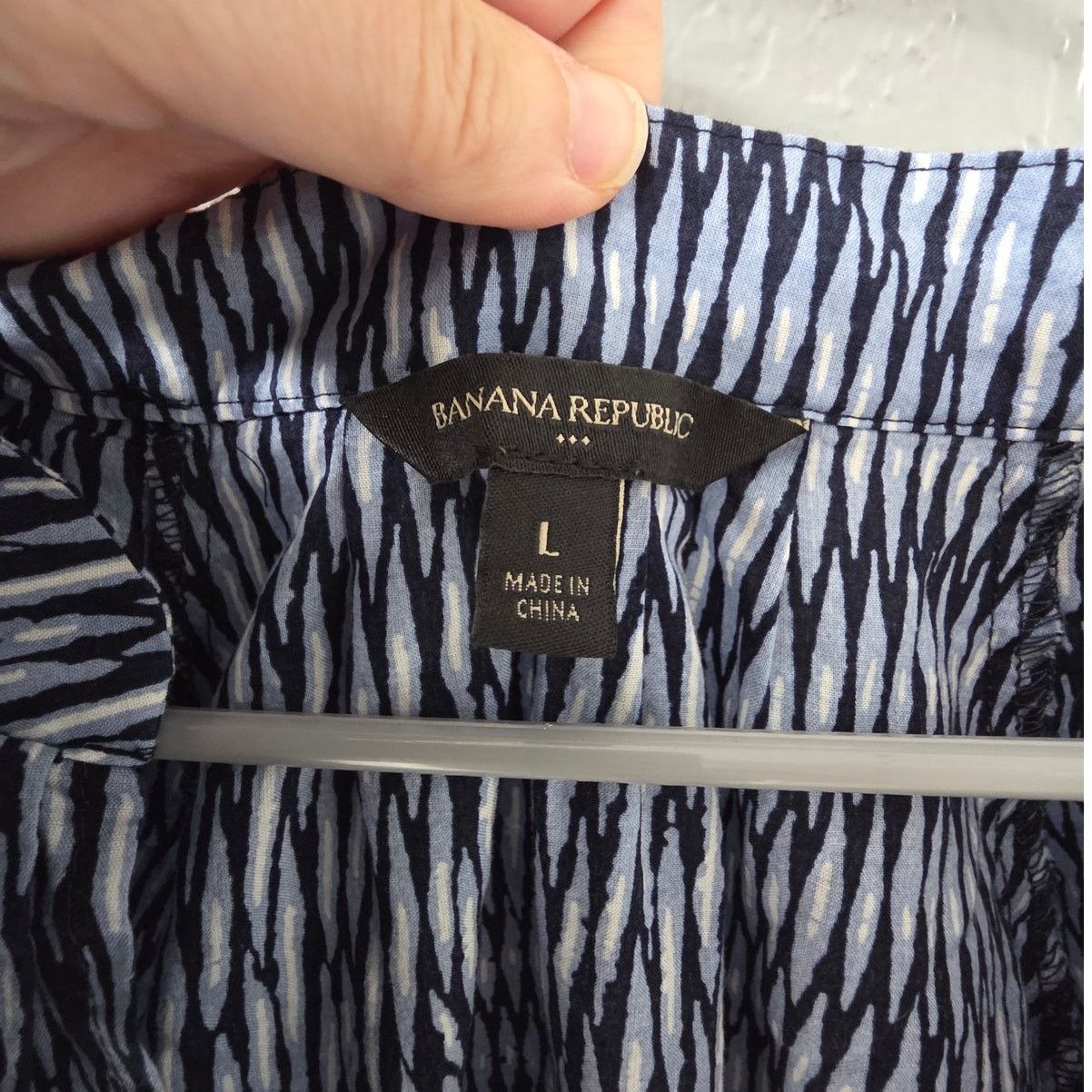 Banana Republic Banana Republic Tiered Ruffled Blouse Blue/White - Large Size L / US 10 / IT 46 - 3 Thumbnail