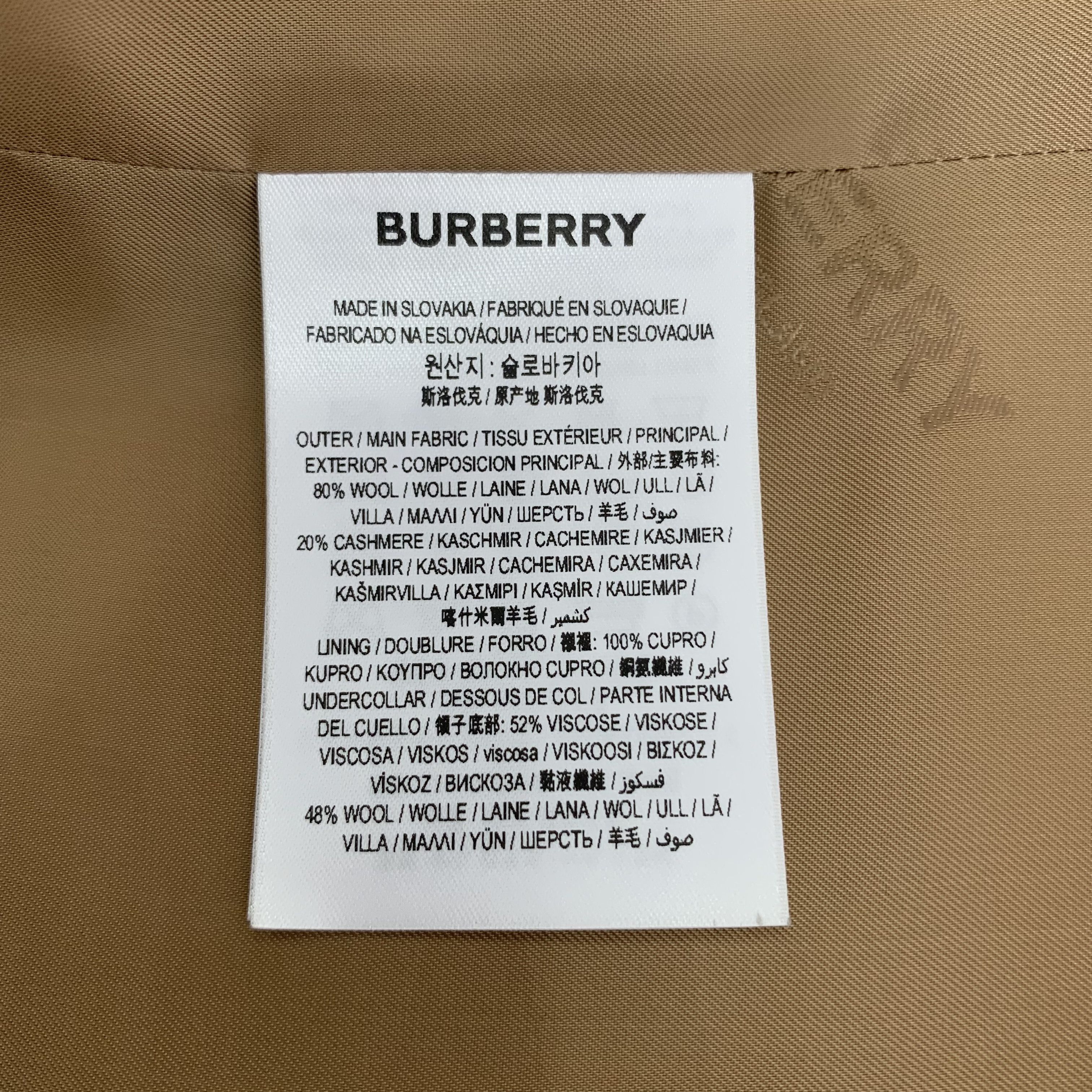 Burberry Burberry Brown Wool-Cashmere Blend Overcoat (Size XS) Size US XS / EU 42 / 0 - 4 Thumbnail