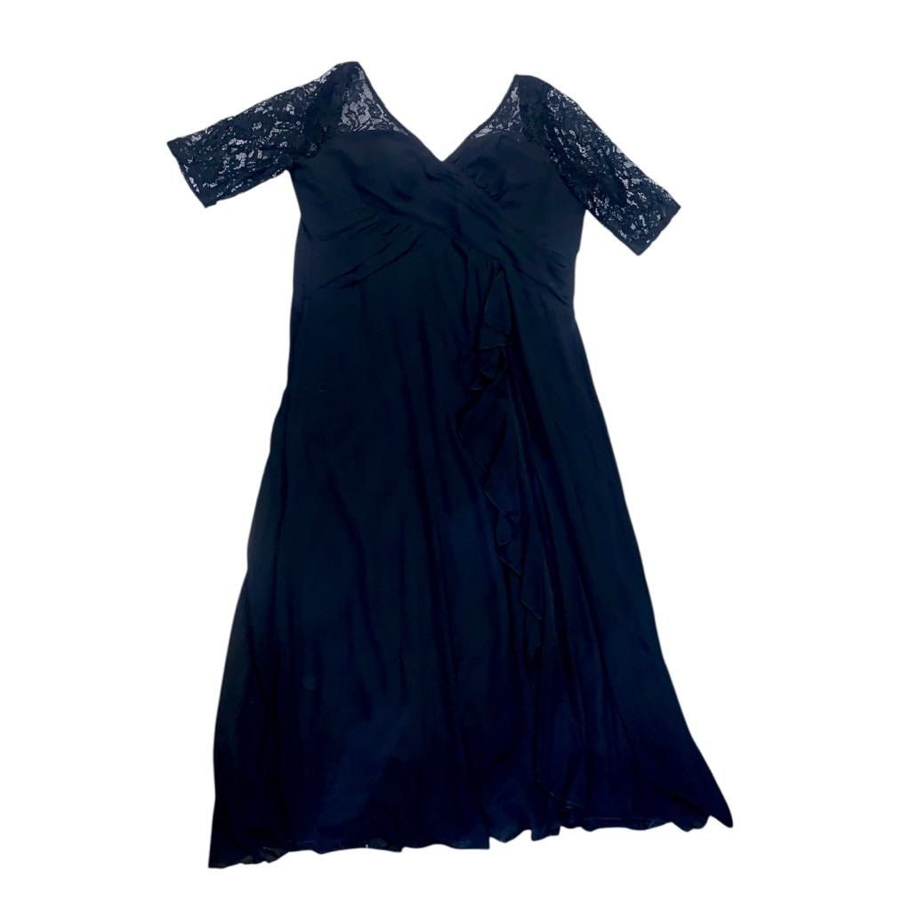 Other Long Maxi Formal Gown Dress Black 1/2 Sleeve Lace 3XL Women Size 3XL / US 20-22 - 7 Thumbnail