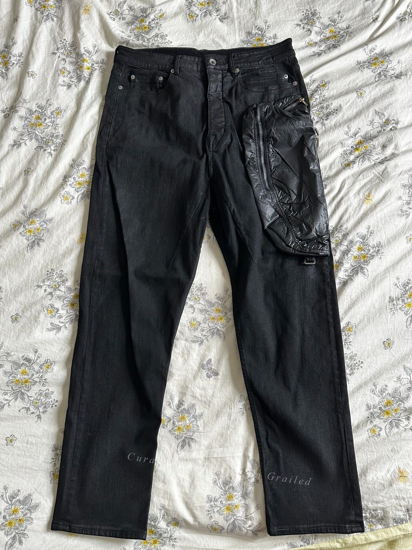 Rick Owens Drkshdw Rick Owens Drkshdw Waxed Large Pocket Jeans Size US 33 - 1 Thumbnail