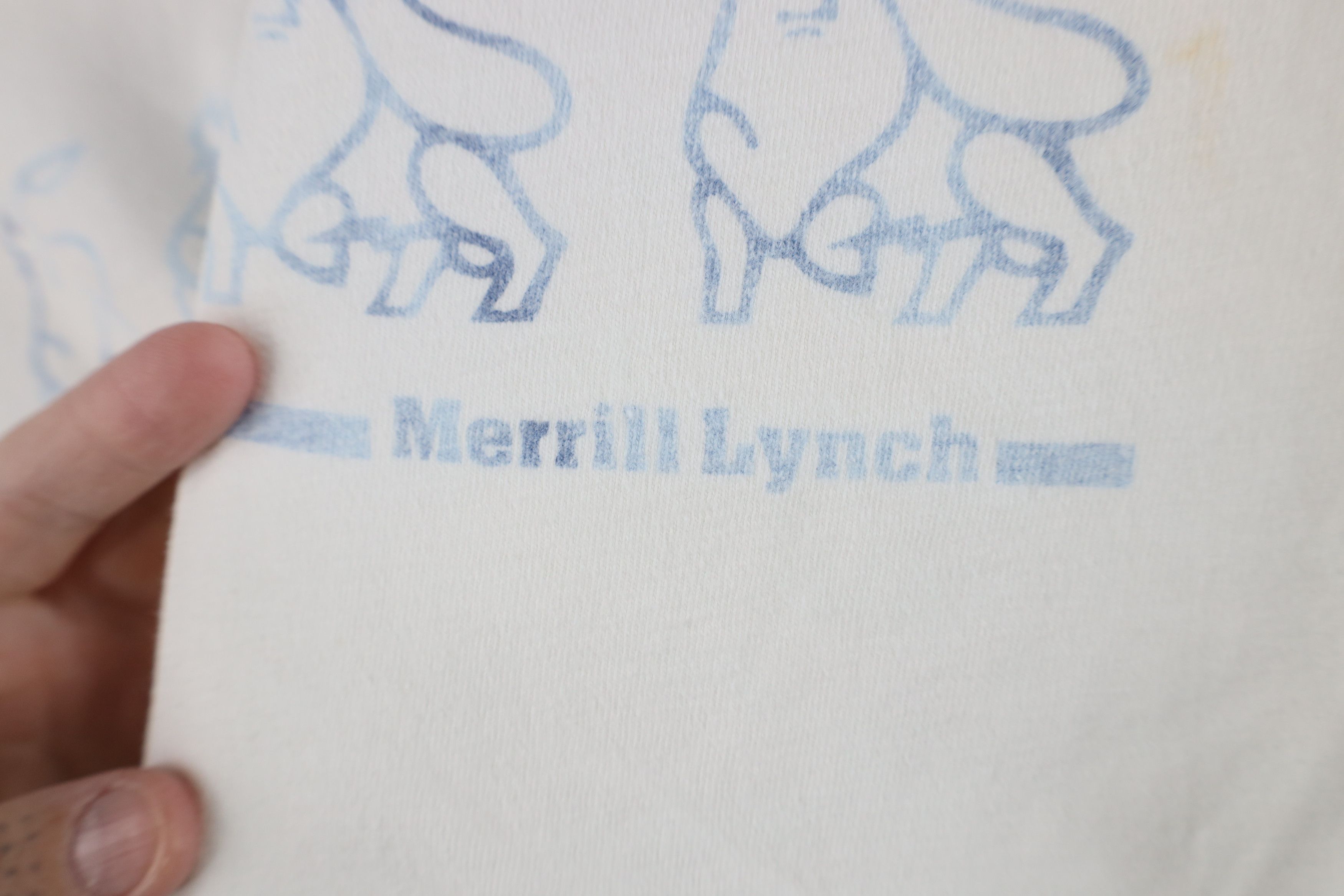 Vintage Vintage 90s Spell Merrill Lynch Short Sleeve T-Shirt White Size US L / EU 52-54 / 3 - 5 Thumbnail