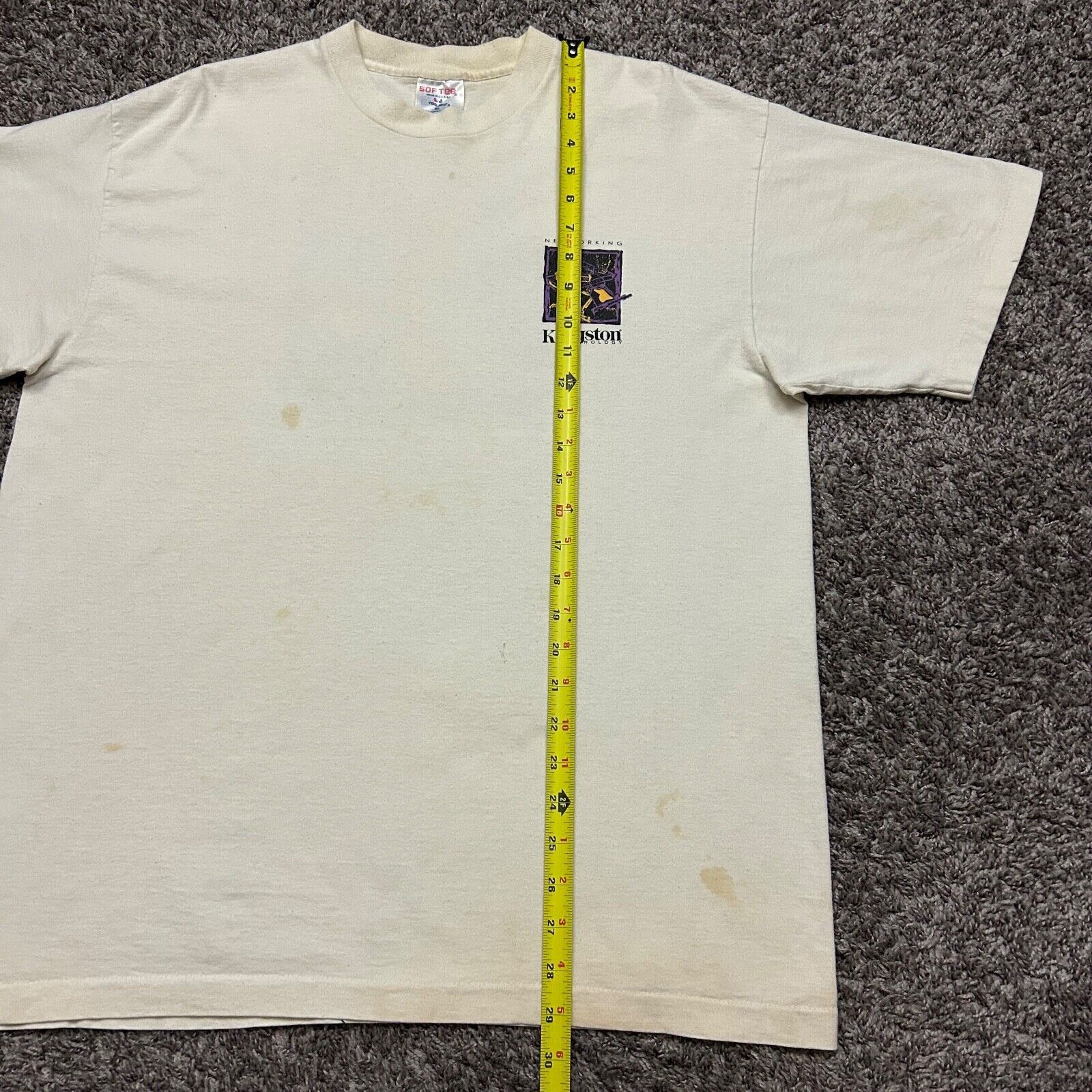 Vintage Vintage Thrashed Shirt 80s Computer Technology Faded White Size US XL / EU 56 / 4 - 8 Thumbnail