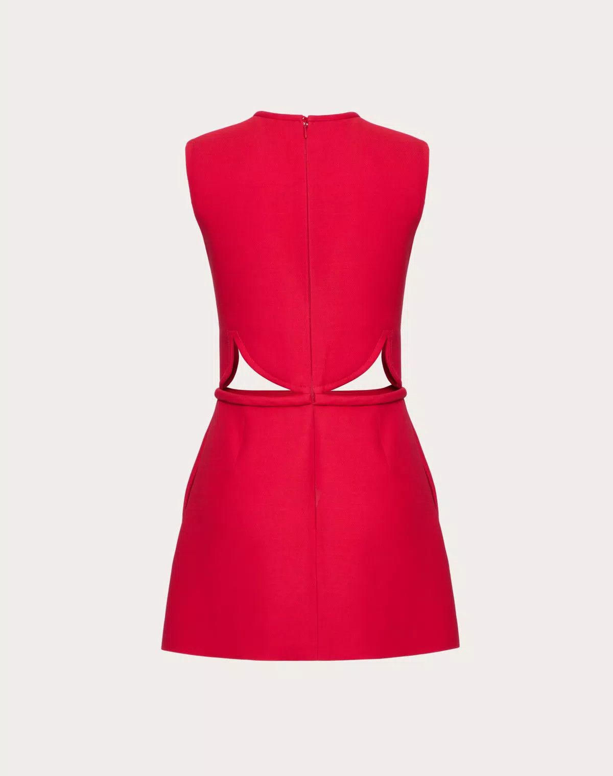 Valentino o1s1wg110426 Crepe Couture Short Dress in Red Size L / US 10 / IT 46 - 2 Thumbnail