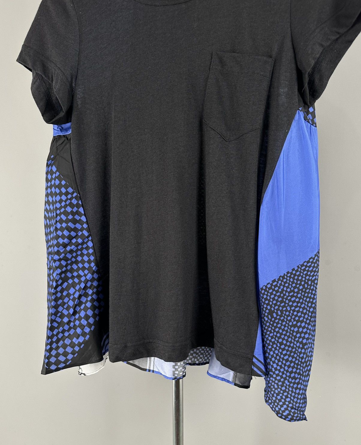 Sacai Sacai - Cut and Sew T-shirt with Scarf Attachments - Black Size M / US 6-8 / IT 42-44 - 5 Thumbnail