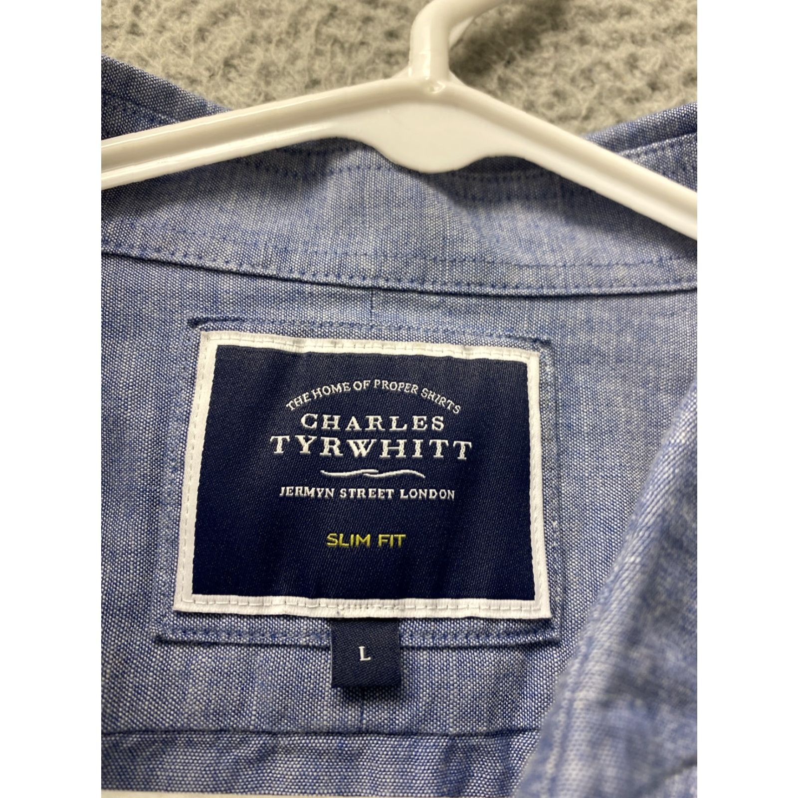 Charles Tyrwhitt Charles Tyrwhitt Casual Shirt Mens Size L Blue Slim Fit Long Sleeve Button-Up Woven Classic Size US L / EU 52-54 / 3 - 4 Thumbnail