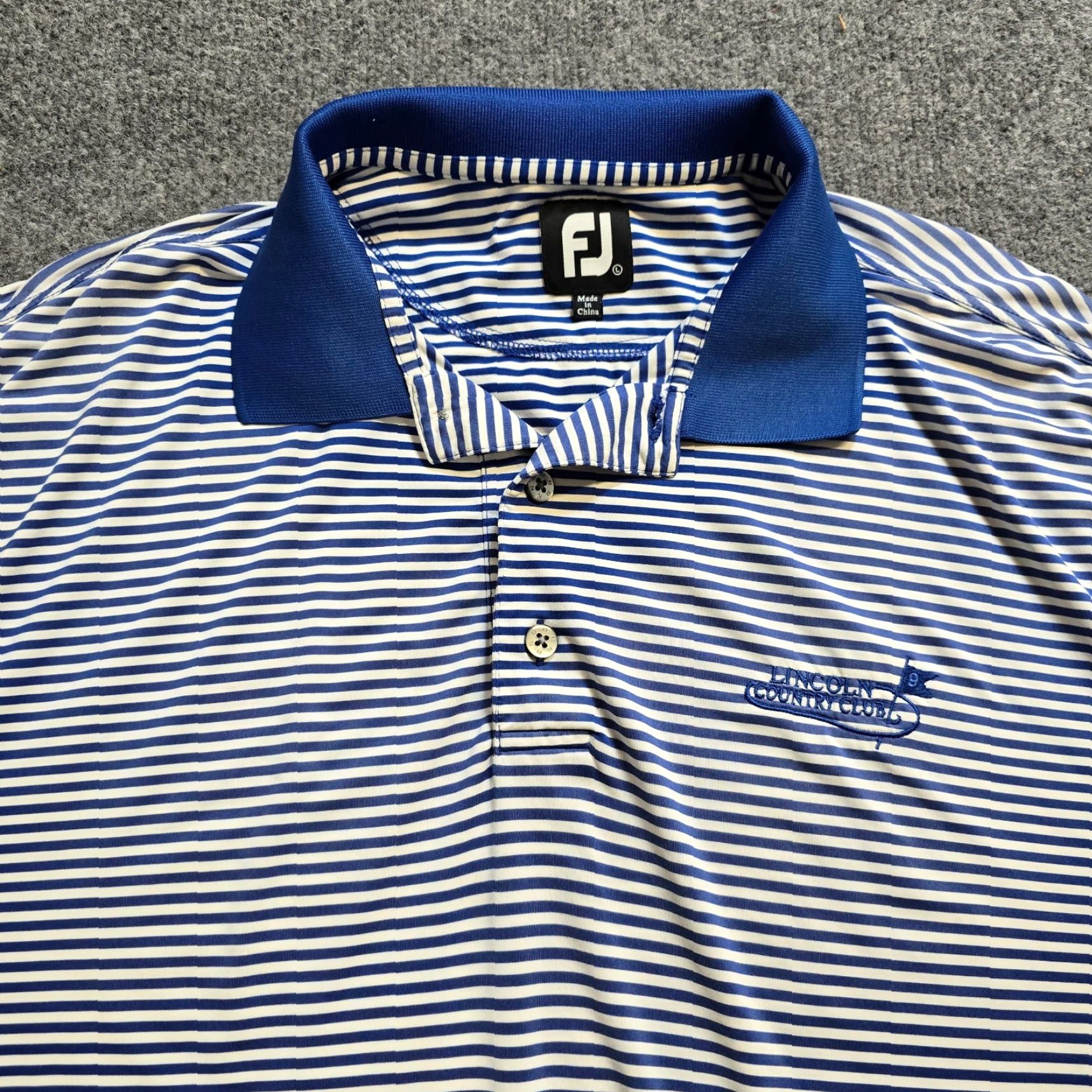Footjoy FootJoy Polo Shirt Mens L Blue Striped Performance Golf Stretch Casual - Classic Polo Shirt Mens L Blue Striped FootJoy Golf Polo Size US L / EU 52-54 / 3 - 2 Thumbnail