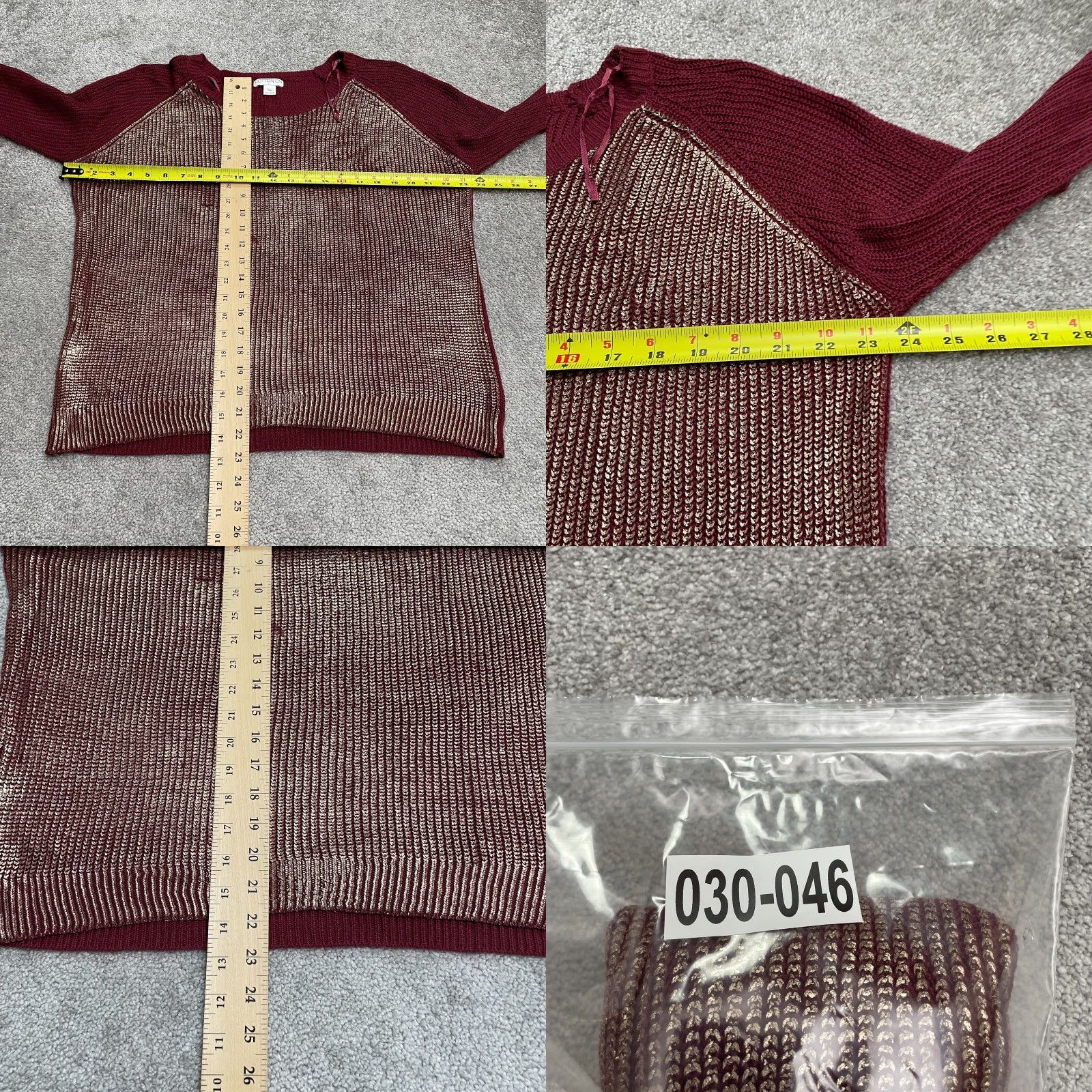 Cotton On Cotton On Pullover Sweater Womens L Red Knit Acrylic Casual Metallic Logo Raglan Sleeve Crew Neck All Seasons Size L / US 10 / IT 46 - 8 Thumbnail