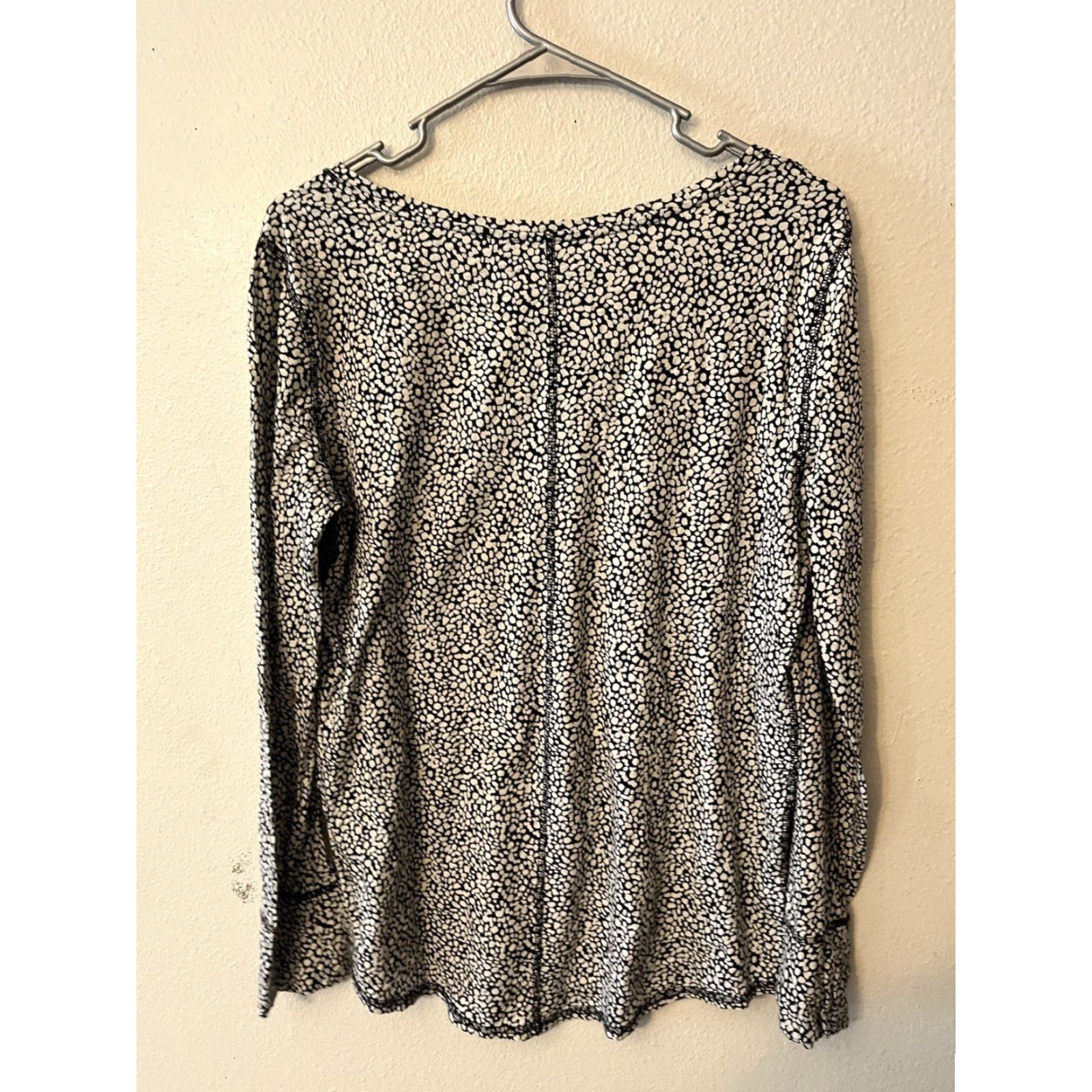 Ann Taylor Ann Taylor Loft Geometric Long Sleeve T-Shirt Crew Neck Stretch Top Large Multicolor Womens Size L / US 10 / IT 46 - 2 Thumbnail