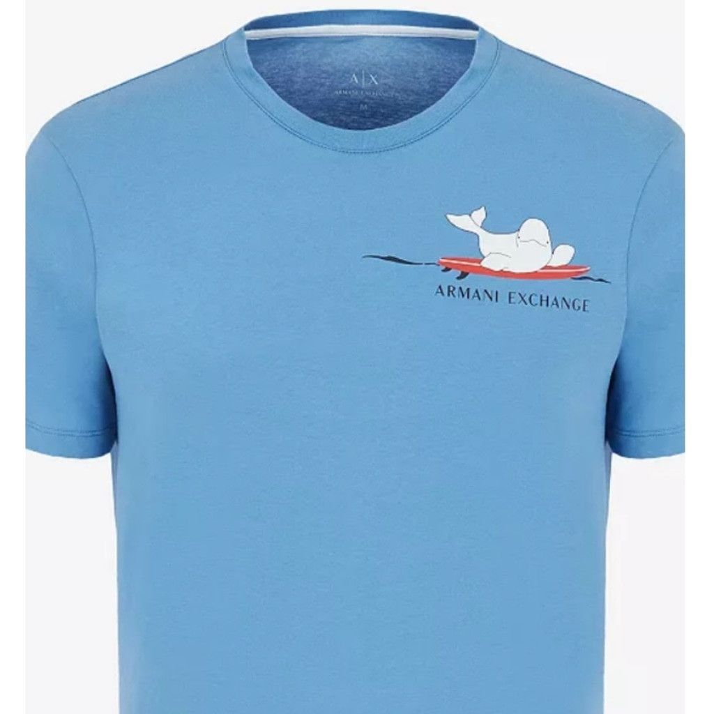 Armani Exchange Armani Exchange Surfing Whale Surfboard Blue Tee Shirt Med Size US M / EU 48-50 / 2 - 1 Thumbnail