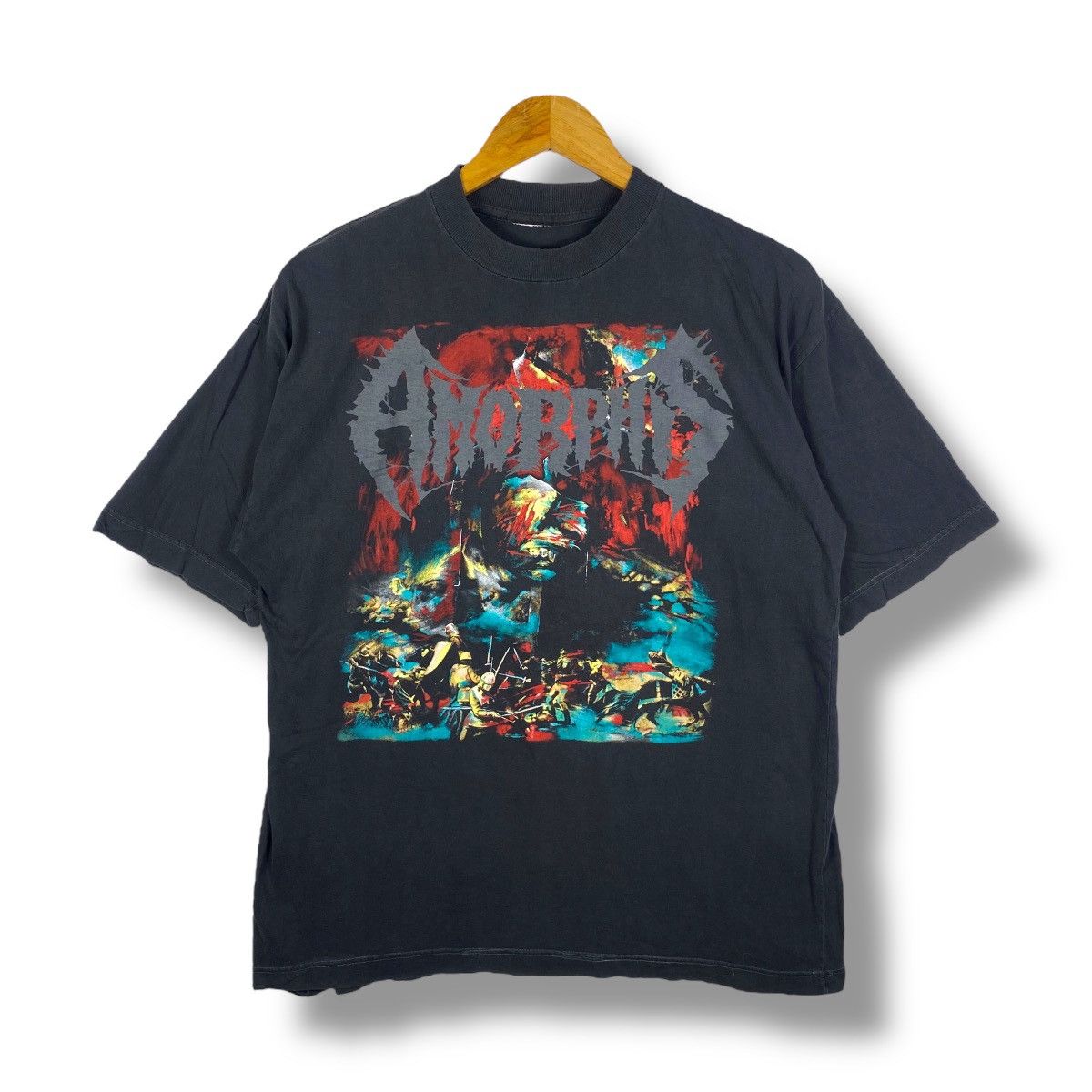 Band Tees × Vintage Vintage 90's AMORPHIS Band The Karelian Isthmus Album Tee Size US L / EU 52-54 / 3 - 1 Thumbnail