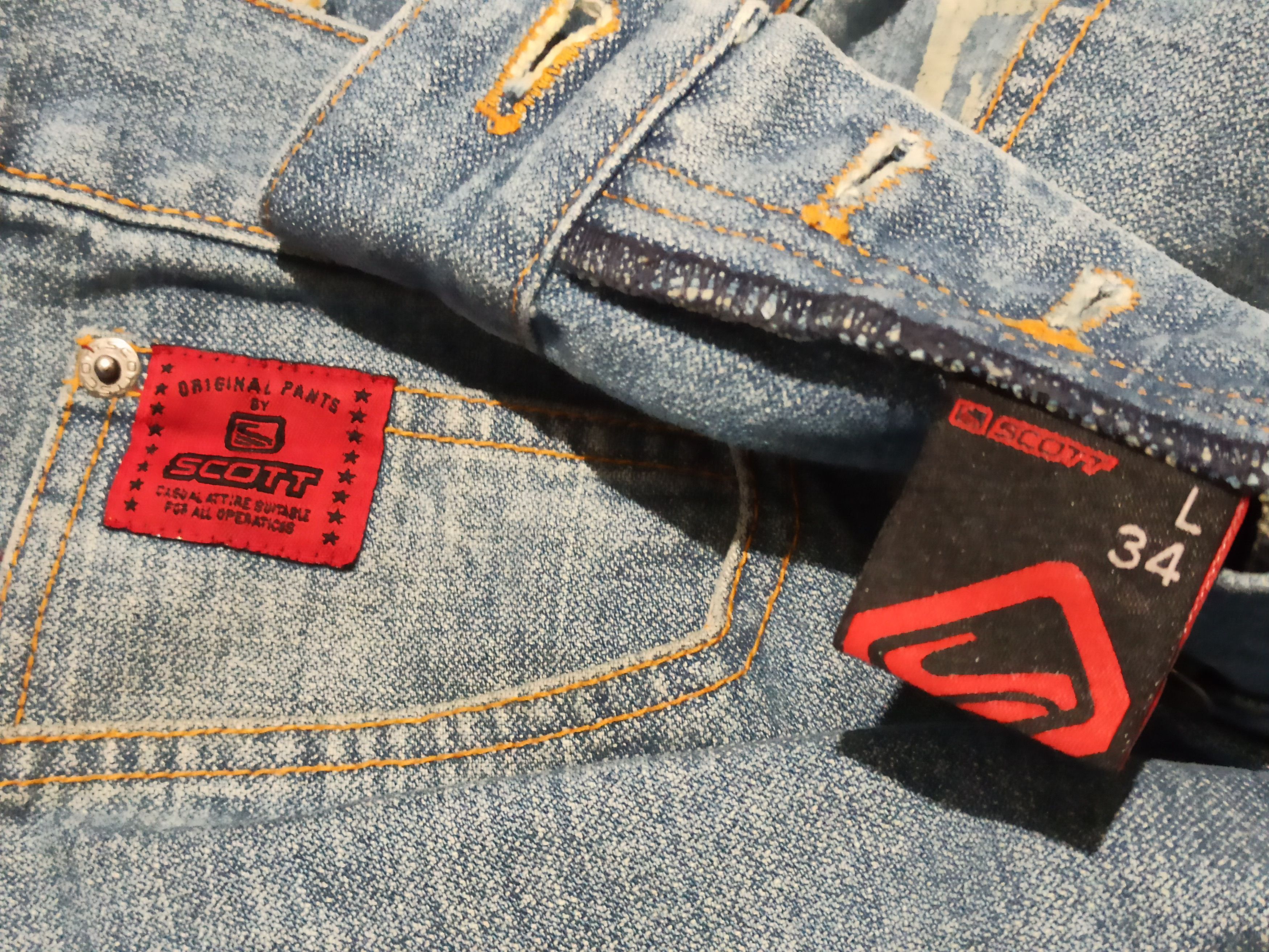 Other Scott 90s Vintage Baggy Light Wash Denim Jeans Y2K W34 Size US 34 / EU 50 - 4 Thumbnail