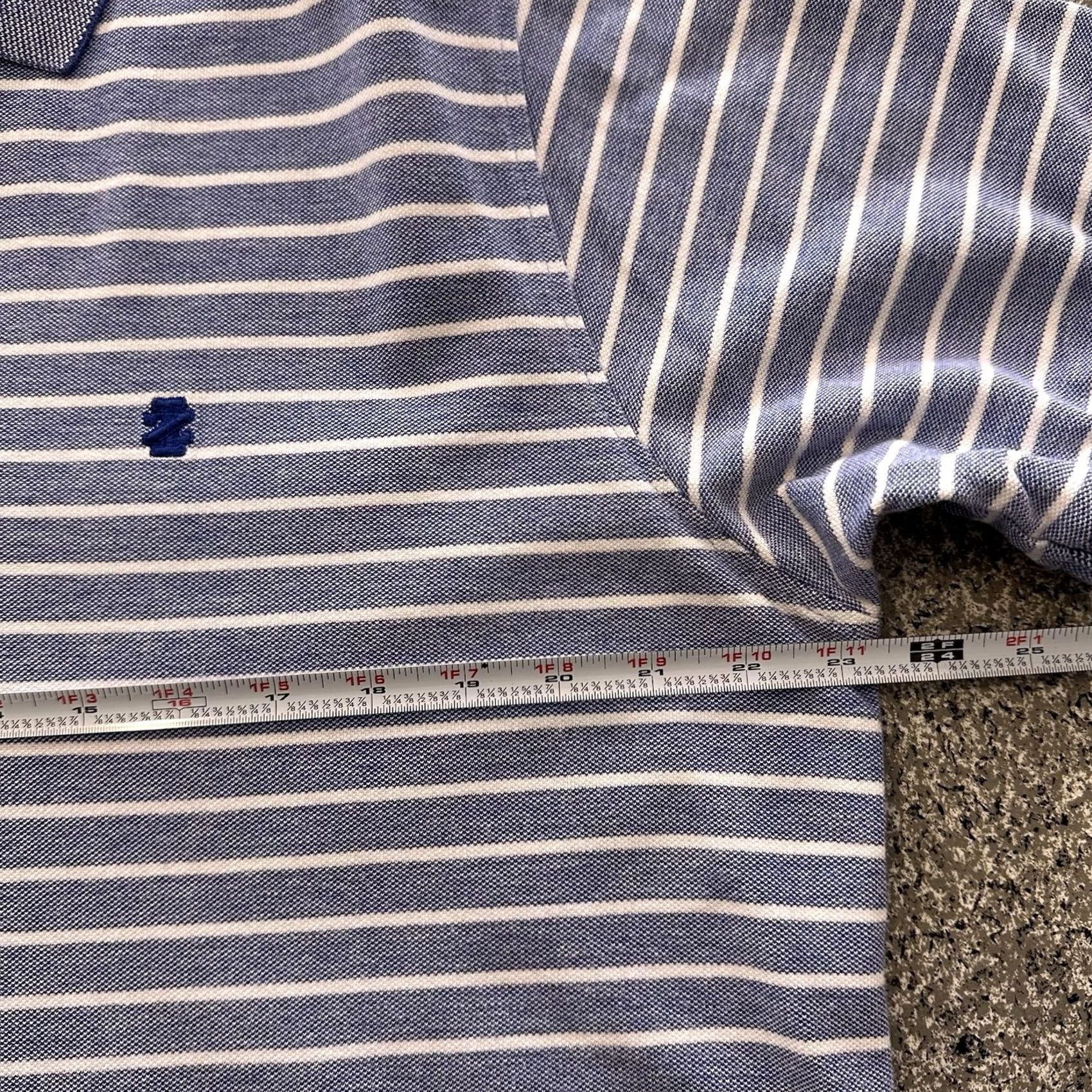 Izod VINTAGE IZOD Polo Shirt Mens XL Short Sleeve Striped Blue White Golf Casual Cotton Shirt XL Mens Blue Striped Golf 90s Mens Size US XL / EU 56 / 4 - 3 Thumbnail