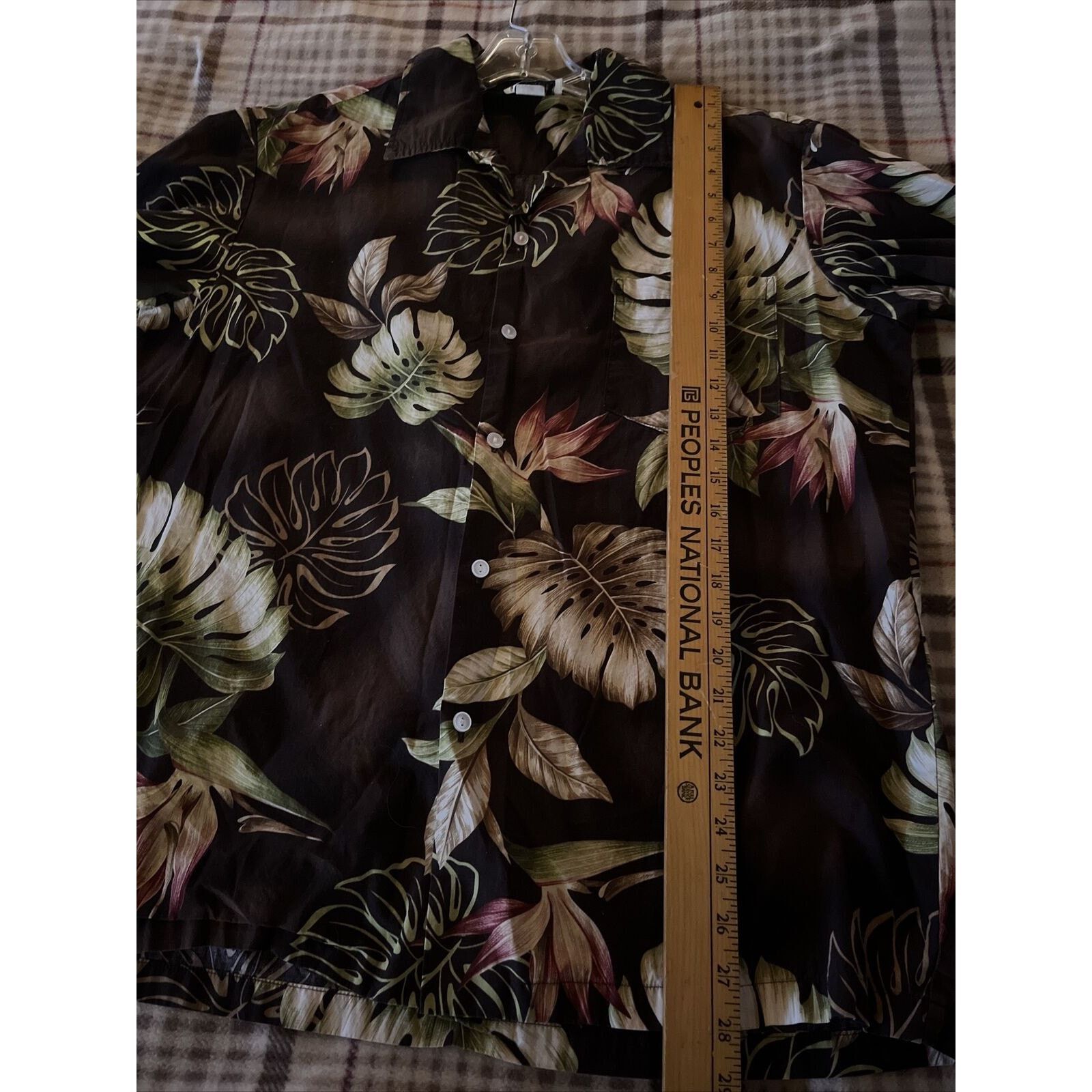 Other Malihini Men's XL Brown Floral Button Cotton Hawaiian Shirt Size US XL / EU 56 / 4 - 13 Thumbnail