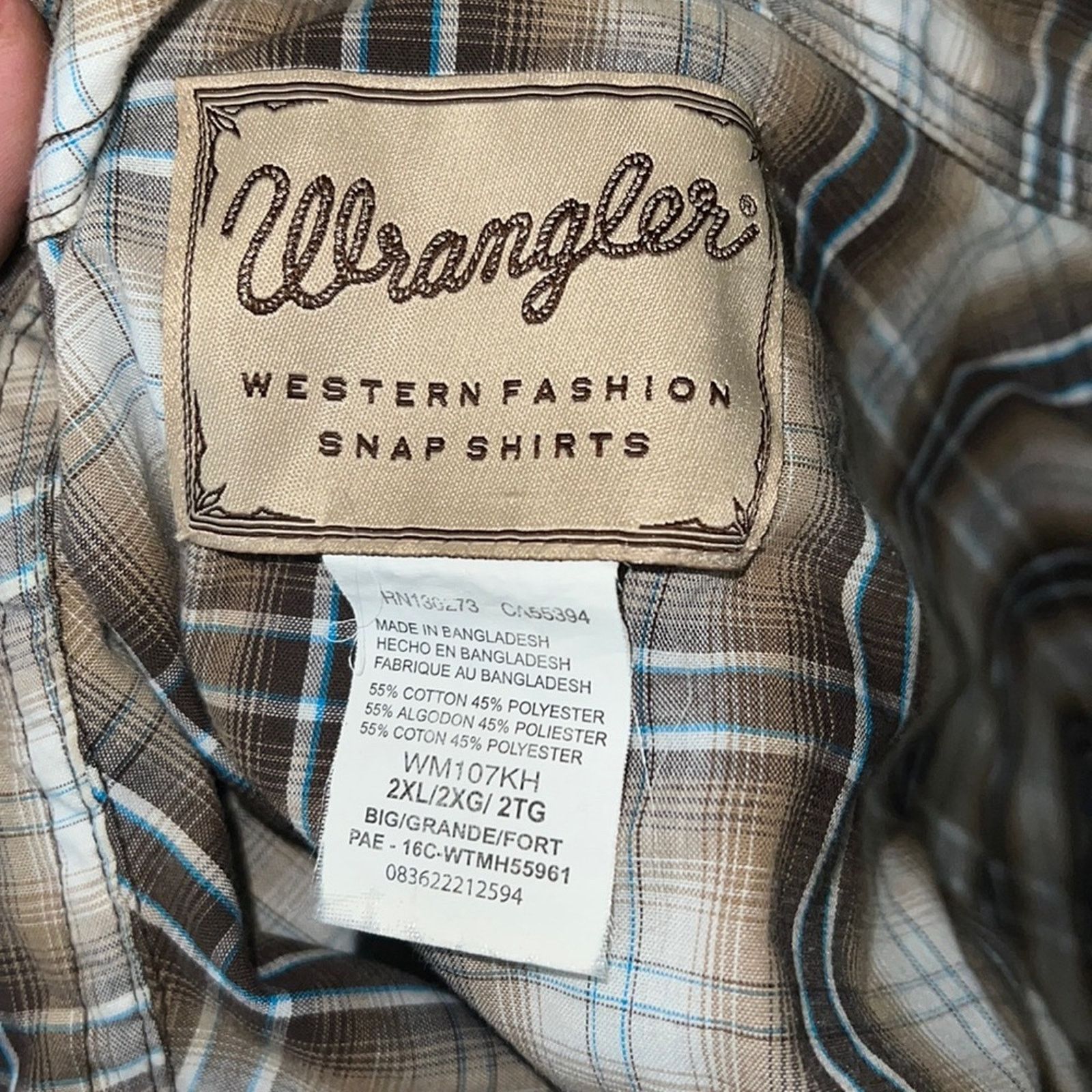 Wrangler VNTG WRANGLER short sleeve Pearl snap button down shirt 2X Size US XXL / EU 58 / 5 - 2 Thumbnail
