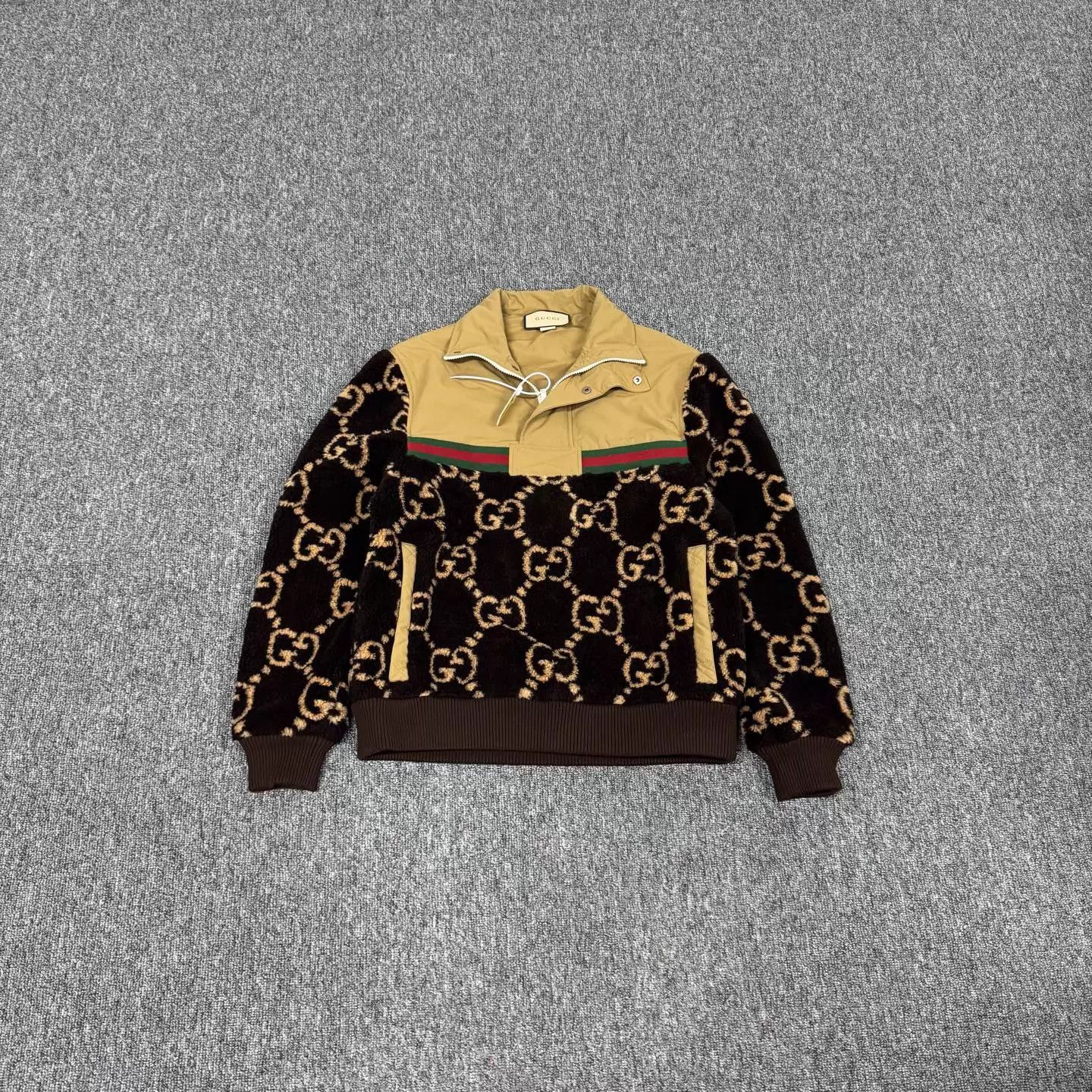 Gucci Gucci GG RG Webbing Fleece Half-Zip Collar Jacket XS 99New Size XS / US 0-2 / IT 36-38 - 1 Thumbnail