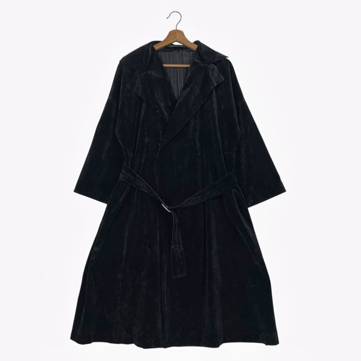 Y's Yohji Yamamoto Black Velvet Long Coat