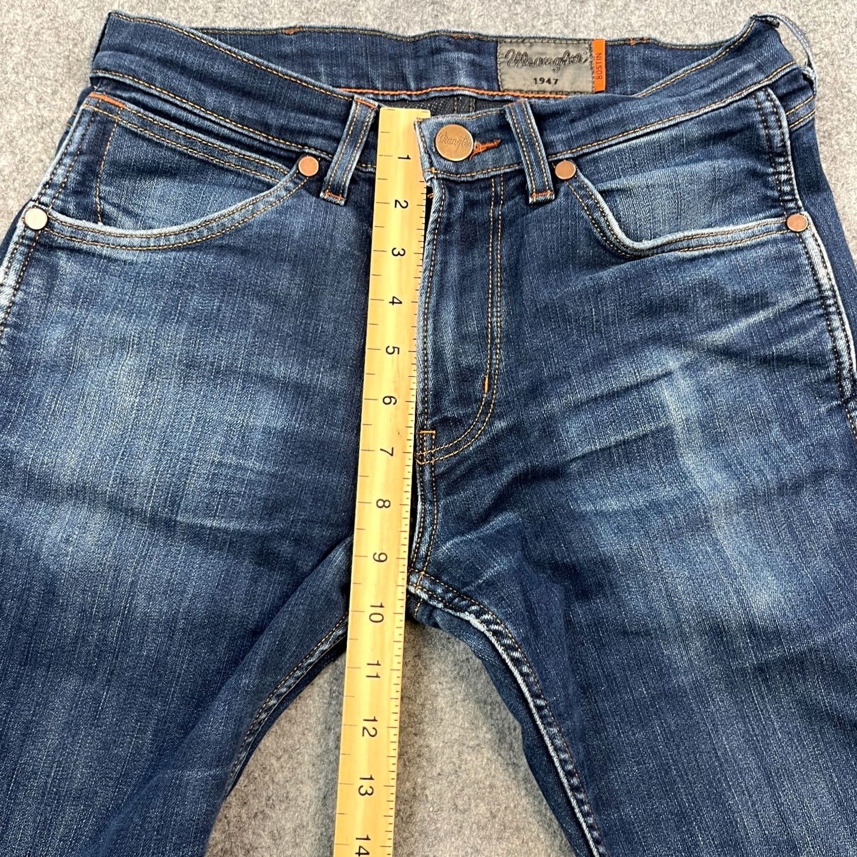 Wrangler Wrangler Jeans Tapered Fit 30 28 Dark Wash Blue Denim Cotton Elastane Regular 5-Pocket Cowboy Brand Wrangler Bostin Mens Jeans Size US 30 / EU 46 - 5 Thumbnail
