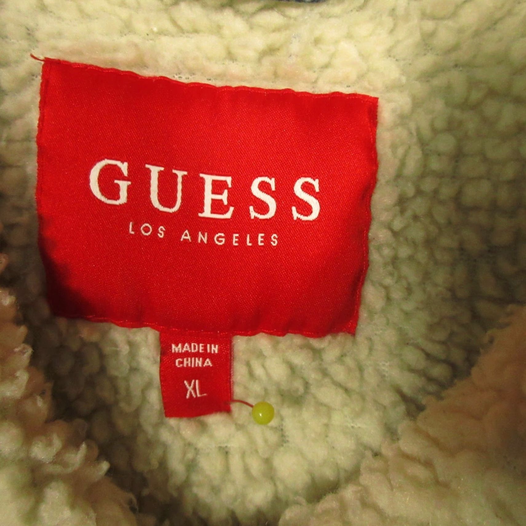 Guess VINTAGE Guess Denim Jean Jacket Mens XL Blue Trucker Style Light Wash Lined Sherpa Jacket Casual Man XL Blue Logo Mid-Length Size US 36 / EU 52 - 3 Thumbnail