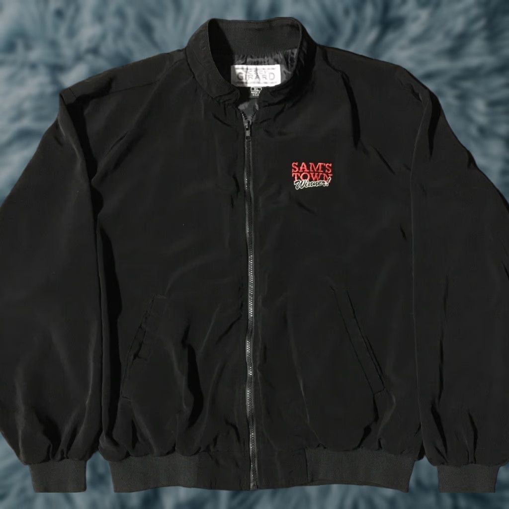 Vintage VINTAGE Sams Town Casino Winner Bomber Jacket XL USA Las Vegas Poker Biker Grunge 90s 80s Mens Navy Black CSE Girard Embroidered Size US XL / EU 56 / 4 - 1 Thumbnail