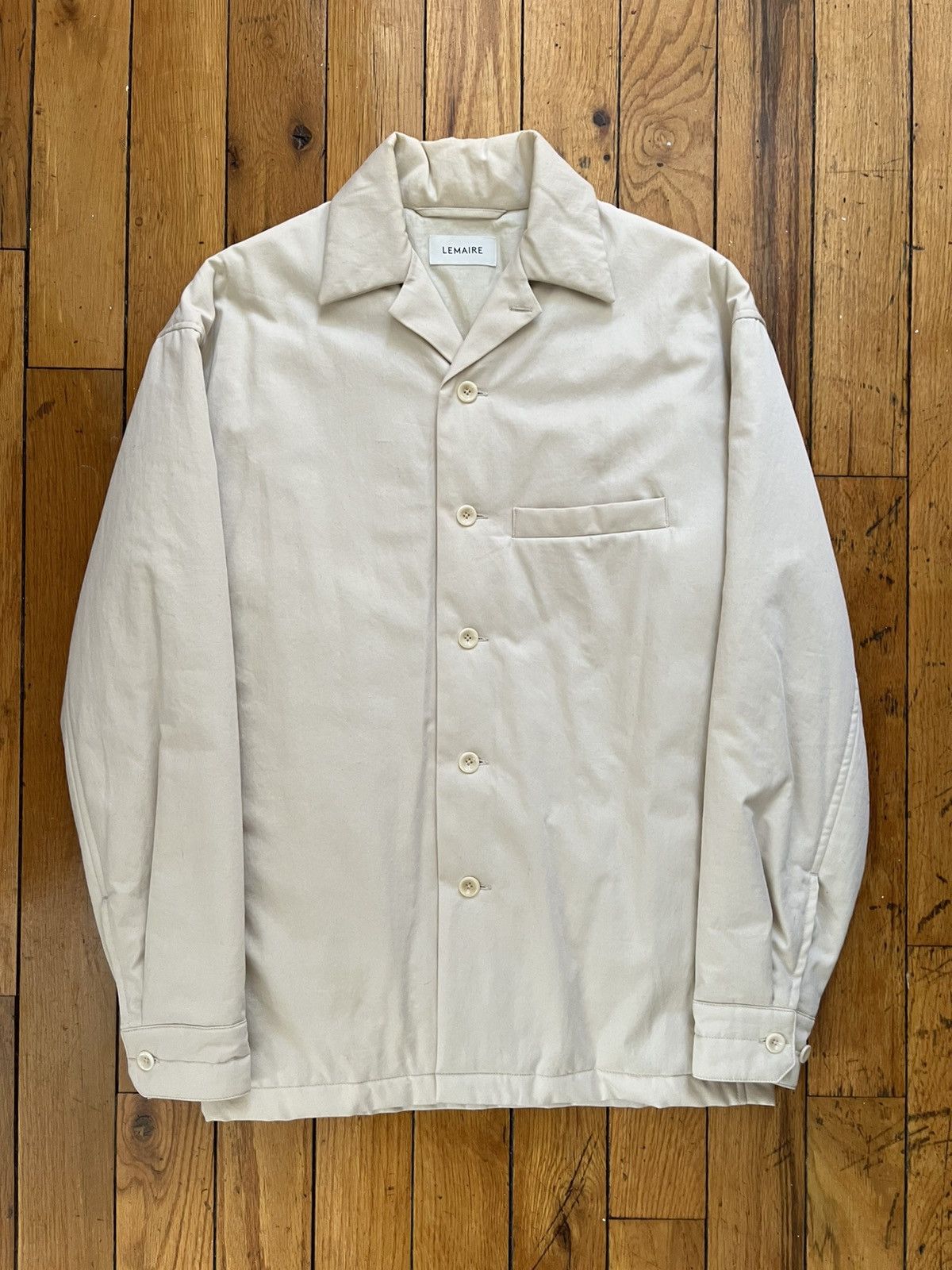 Lemaire Stand Collar Overshirt Zinc Size 44 22AW | Grailed