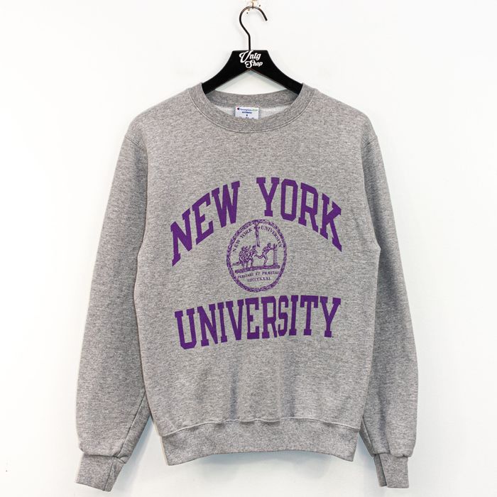 Vintage Champion NYU New York University Crest Sweatshirt Y2K | Grailed