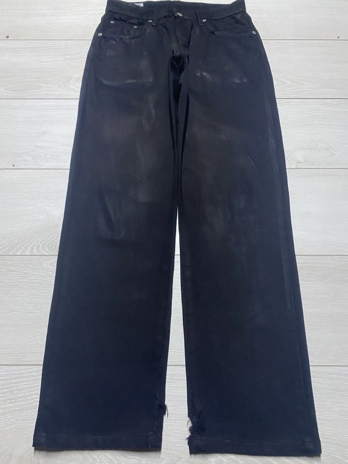 Edwin Vintage Japanese Edwin Black Denim Distressed Loose Jeans Size US 29 - 1 Thumbnail