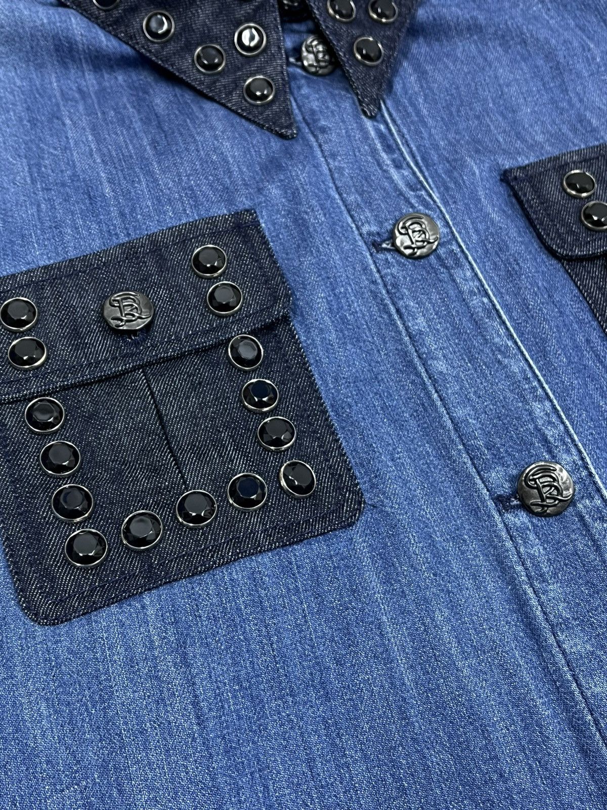 Sonia Rykiel Sonia Rykiel Rare SS16 Denim Jacket Rhinestone Oversized XL Size XL / US 12-14 / IT 48-50 - 12 Thumbnail