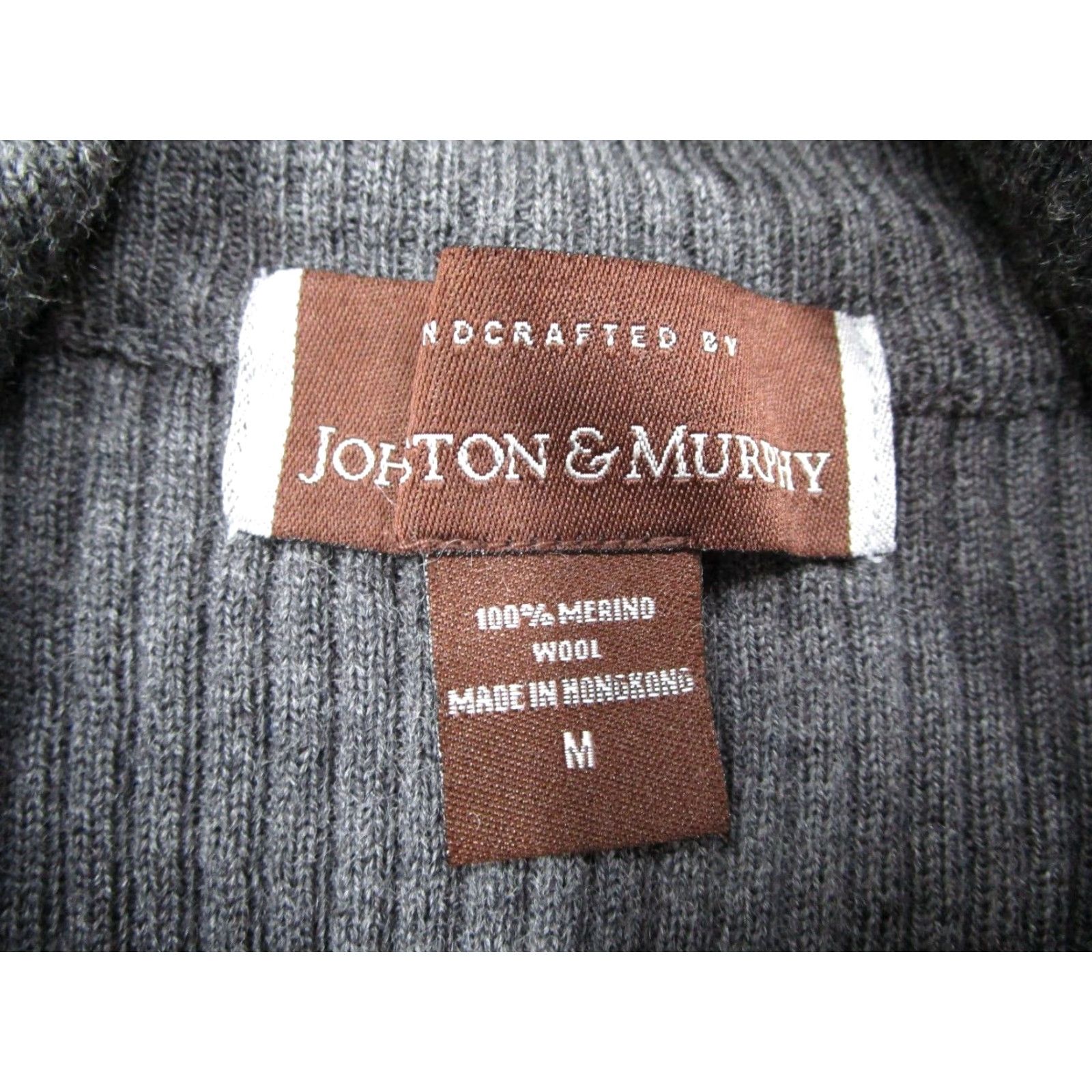 Johnston & Murphy VINTAGE Johnston & Murphy Merino Wool 1/4 Zip Pullover Sweater Mens Medium Gray Size US M / EU 48-50 / 2 - 3 Thumbnail