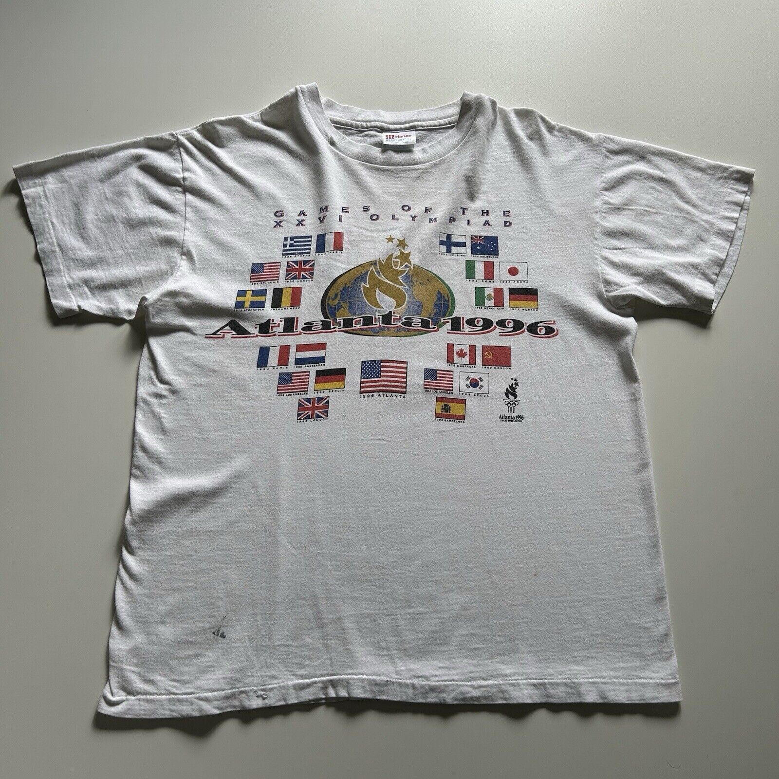 Vintage 1996 Atlanta USA Olympic Games Graphic T Shirt Large