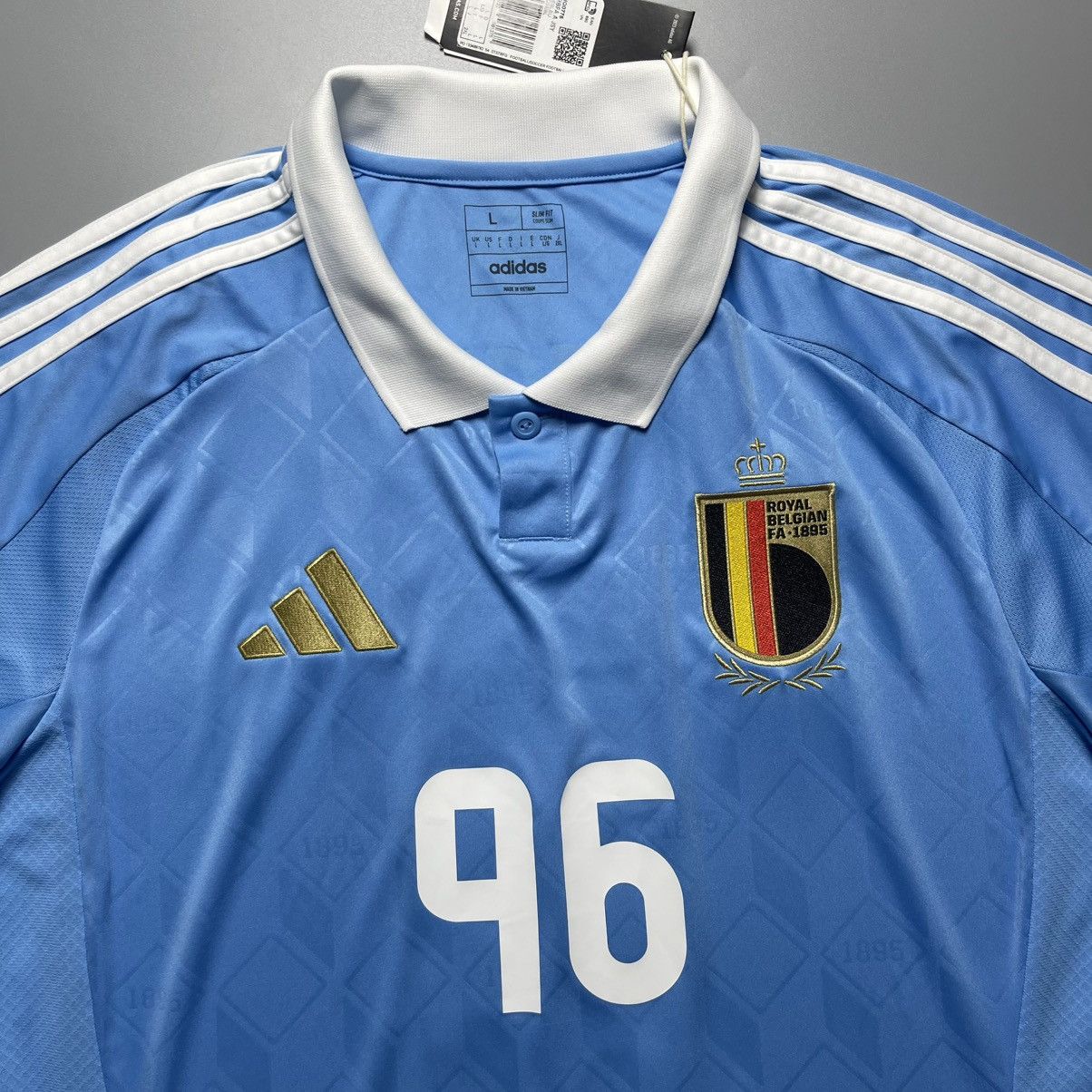 Vintage BELGIUM ADIDAS 2024 EURO FOOTBALL SOCCER AWAY JERSEY Size US L / EU 52-54 / 3 - 4 Thumbnail