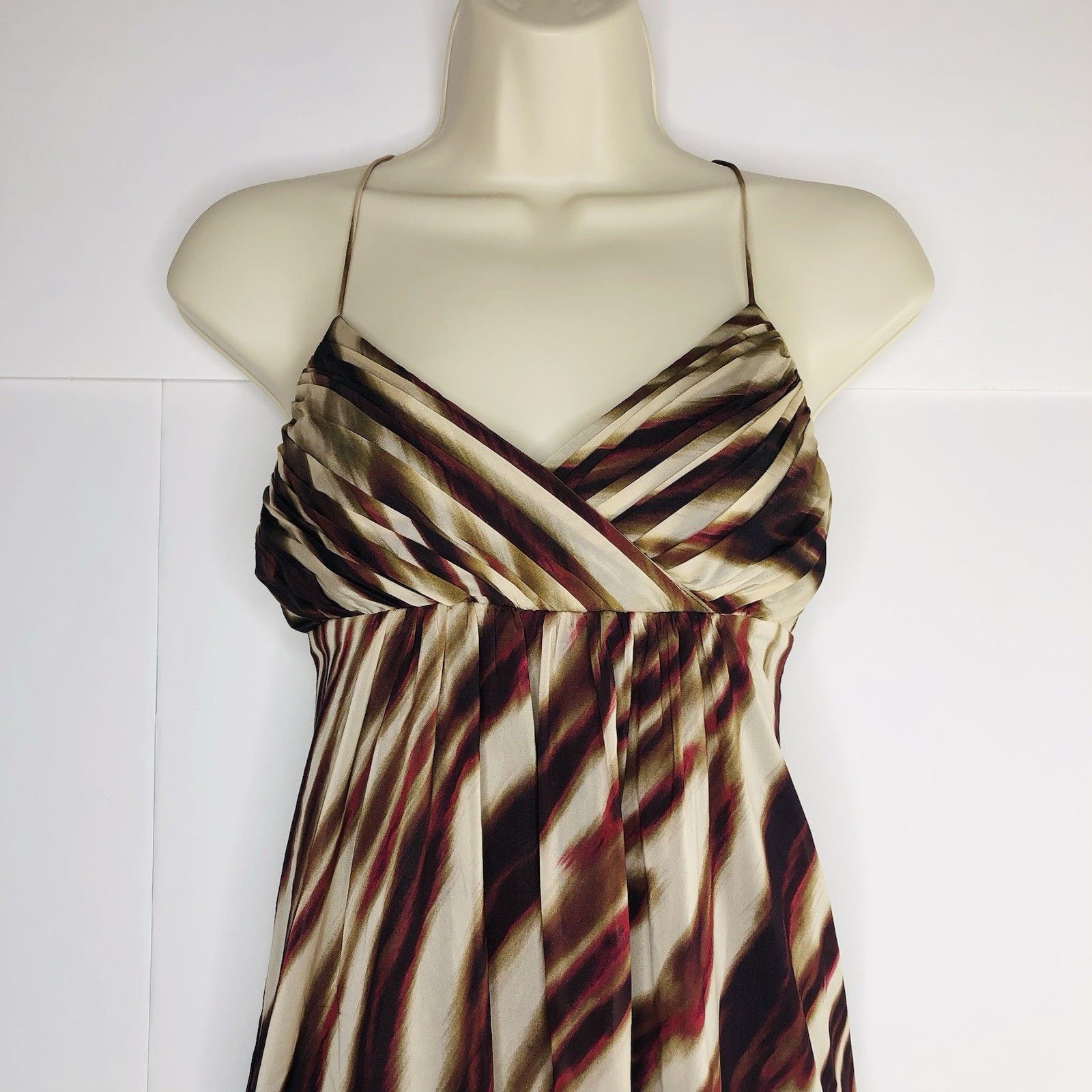 Ann Taylor Ann Taylor Women Y2K Abstract Print Silk Blend Halter Dress Size XS / US 0-2 / IT 36-38 - 3 Thumbnail