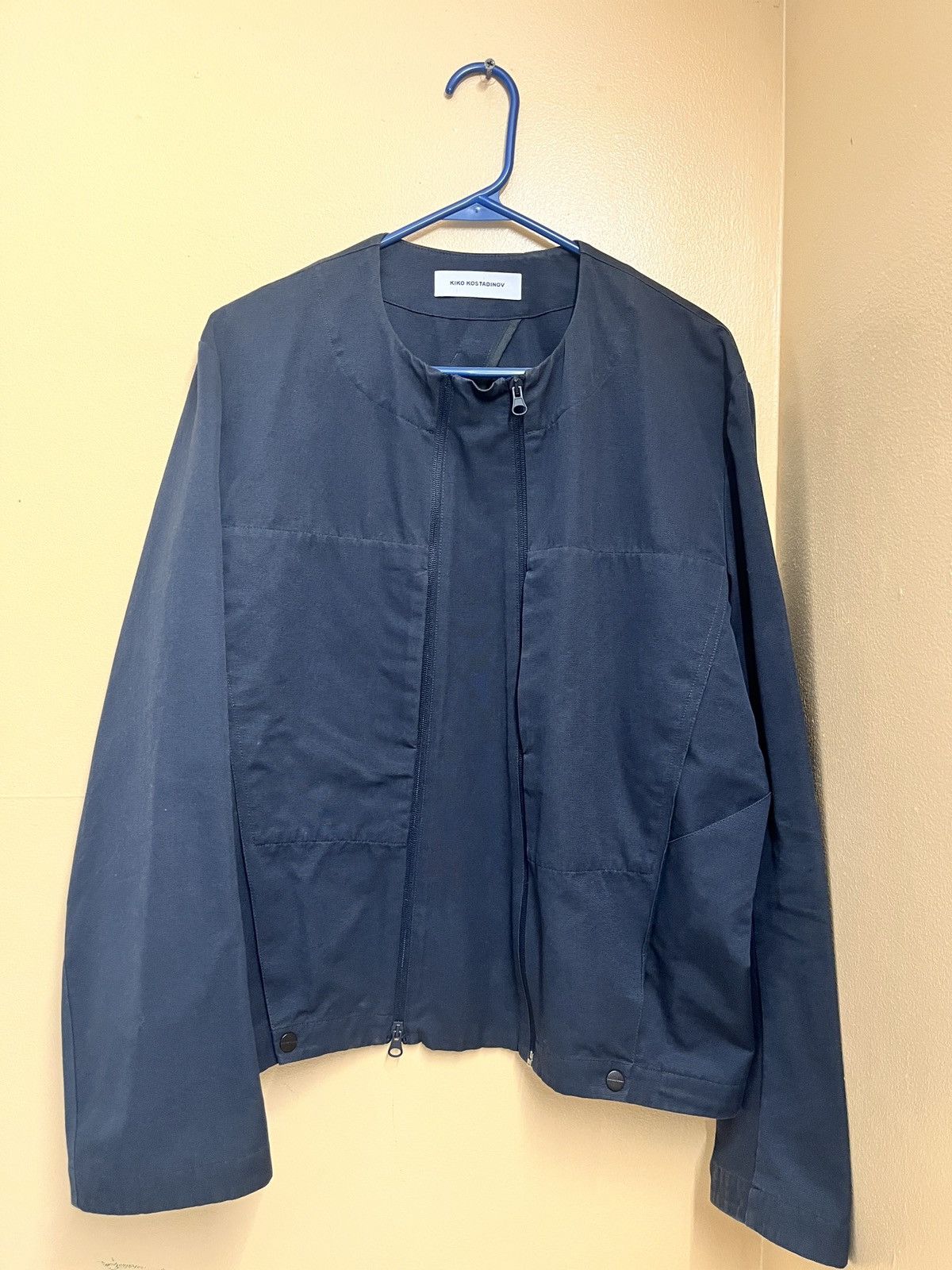 Kiko Kostadinov KK. Jacket. 07 Navy Citron “Futur Varsity Jacket
