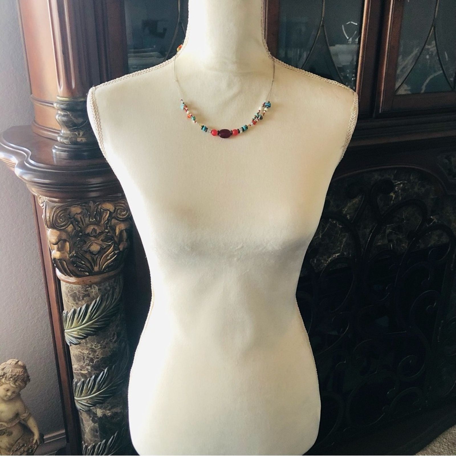 Handmade Handcrafted stainless steel wire natural stone necklace Size ONE SIZE - 5 Thumbnail
